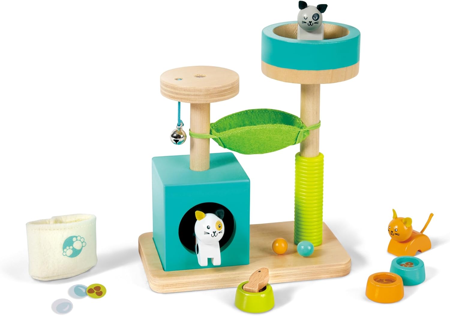 Hape Cute Kitten House Toy Set, Wooden Toys, Dollhouse Accessories