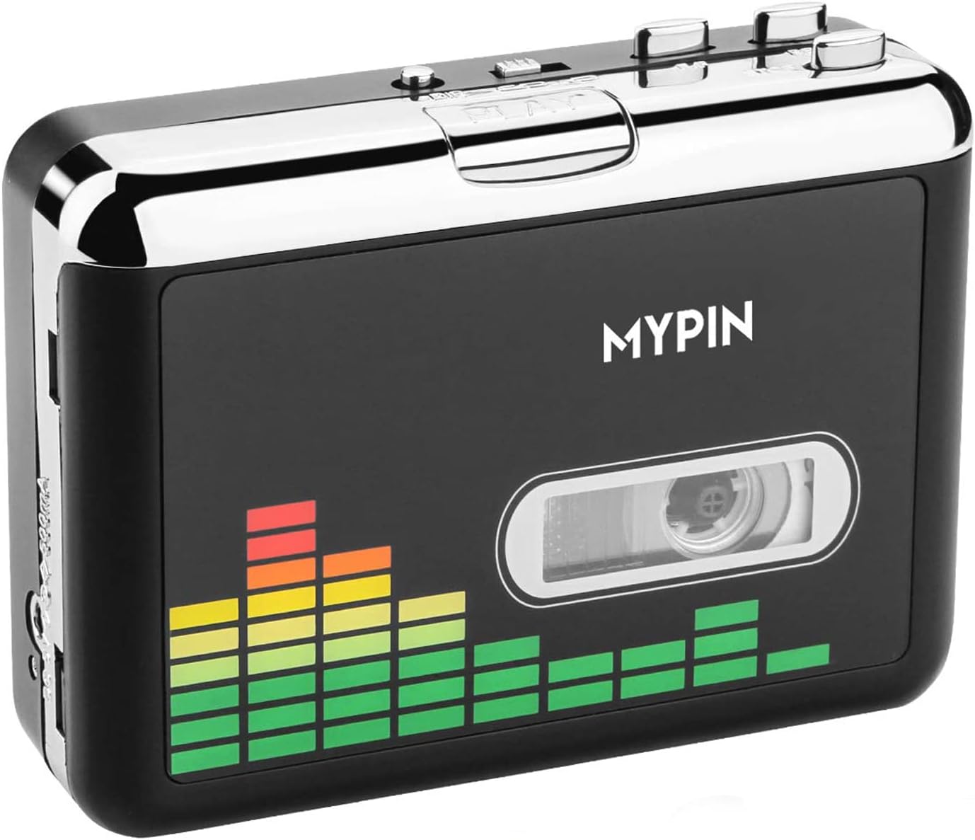 USB Cassette to MP3 Converter, Portable Walkman Cassette Audio Music Player Tape-to-MP3 Converter with Earphones, Volume Control, Auto Reverse, No PC Required