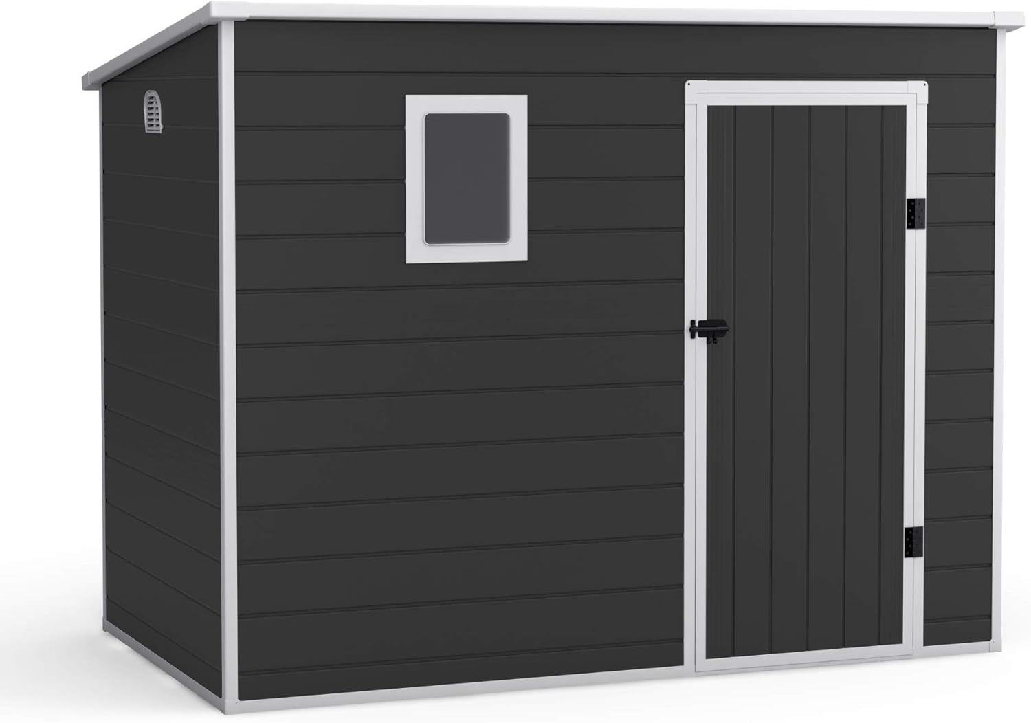 BillyOh Oxford 8x5 Plastic Garden Shed with Floor, Lockable Door, Window & Vent – Weatherproof Plastic Shed, Outdoor Storage for Tools, Bikes & Equipment – Durable, Low-Maintenance & Fire-Resistant