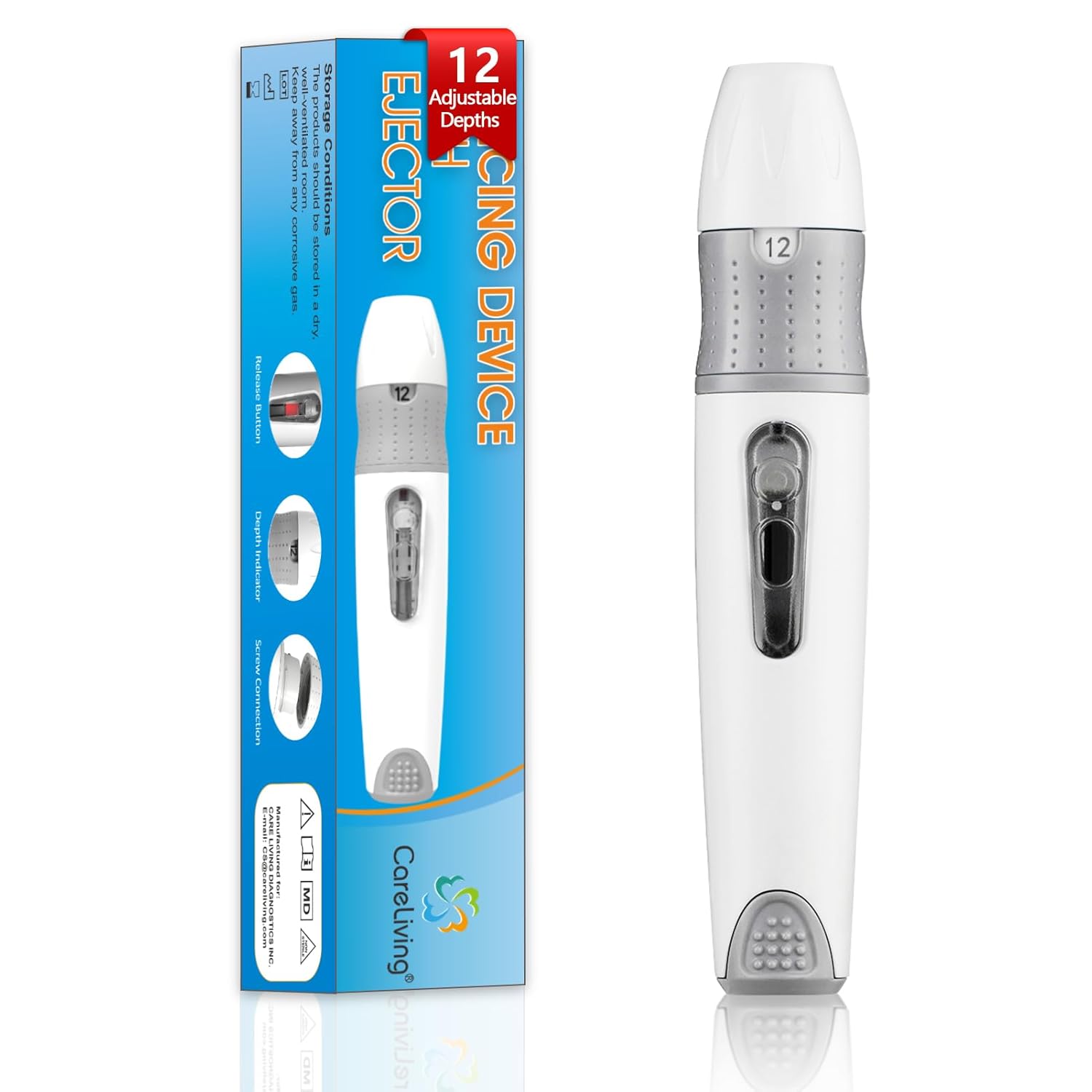 Lancing Device for Diabetes Testing, Lancing Device Pen, for Minimizing Pain and Discomfort, Works with most Diabetic Lancets