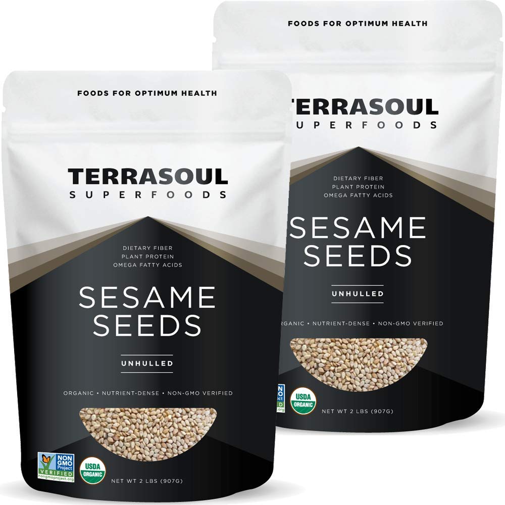 Terrasoul Superfoods Organic Unhulled Sesame Seeds, 4 Lbs (2 Pack) - Gluten Free, Raw, Keto Friendly