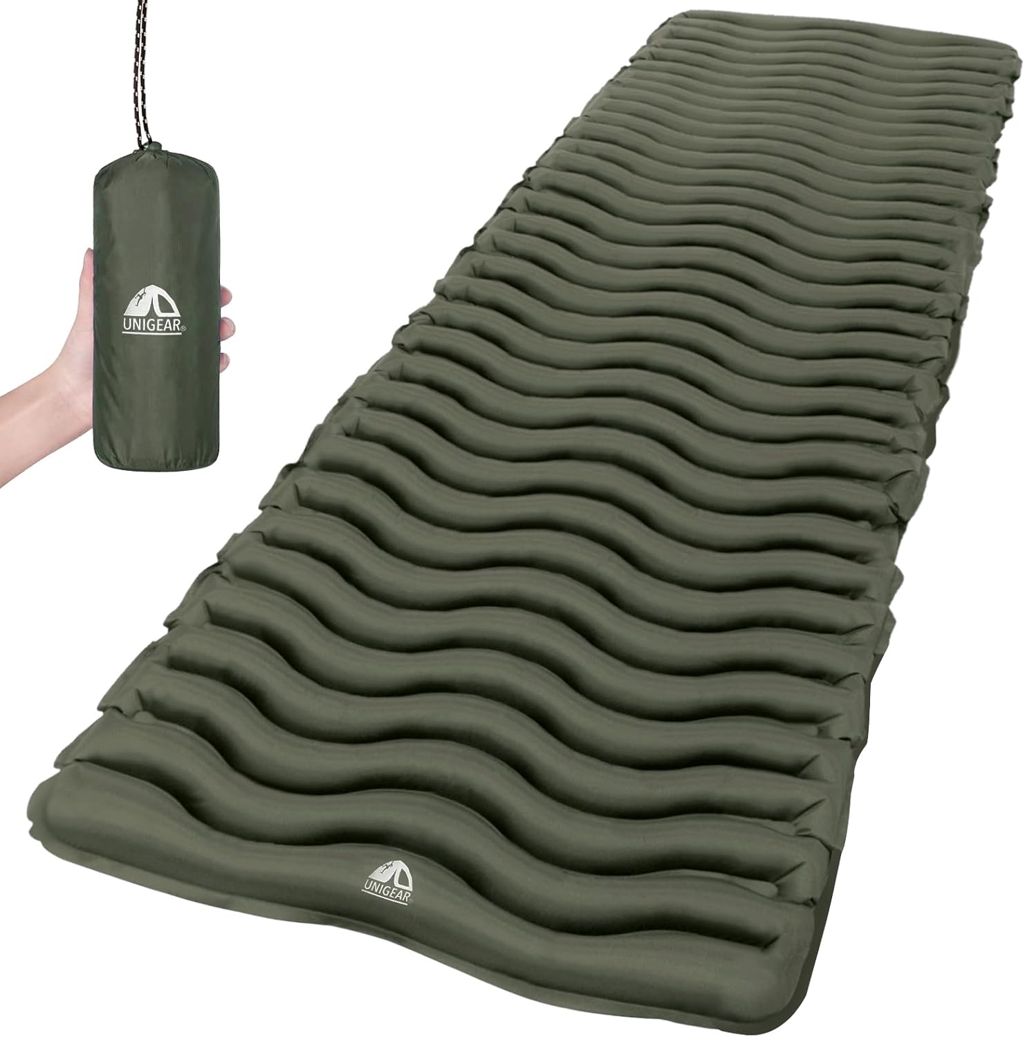 Unigear Ultralight Inflatable Sleeping Pad, Compact Air Camping Mat,Lightweight Camping Mattress for Backpacking, Hiking and Traveling
