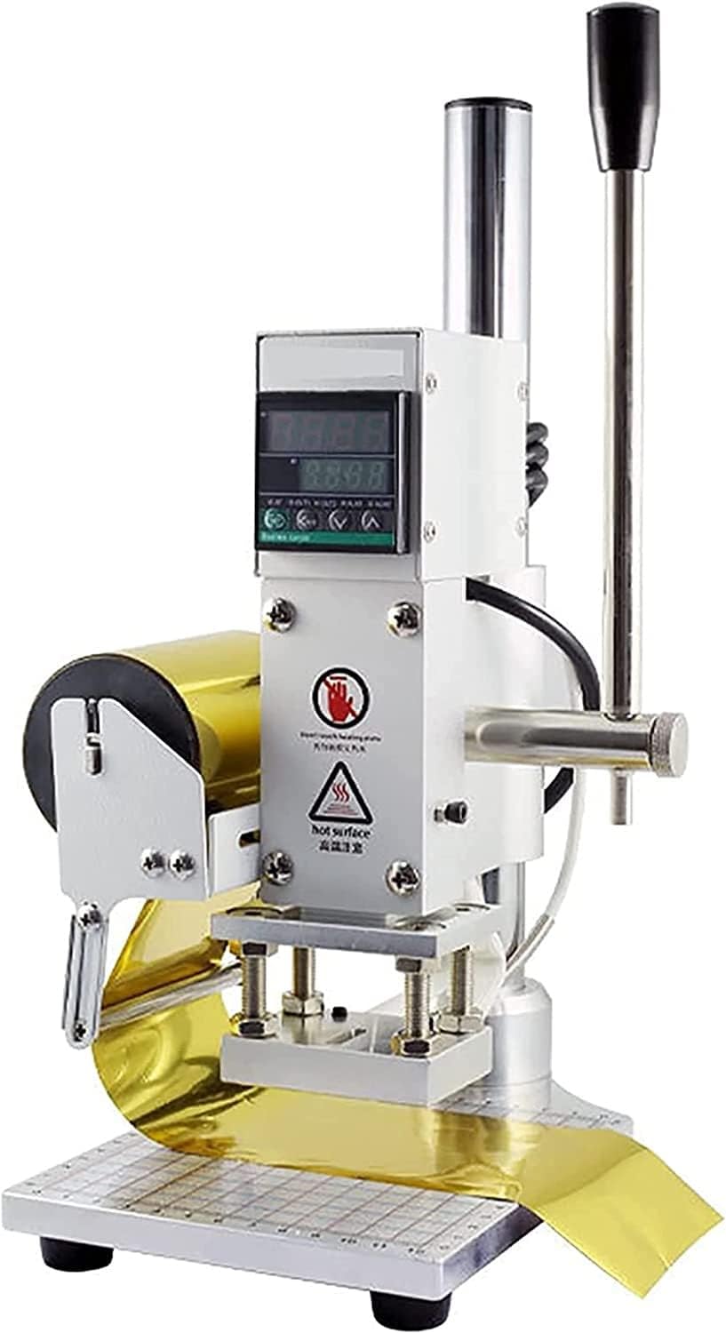CAULO Hot Foil Stamping Machine Embossing Machine Pressure Mark Machine Leather Embossing Bronzing Manual Leather PVC Paper (50x70mm)