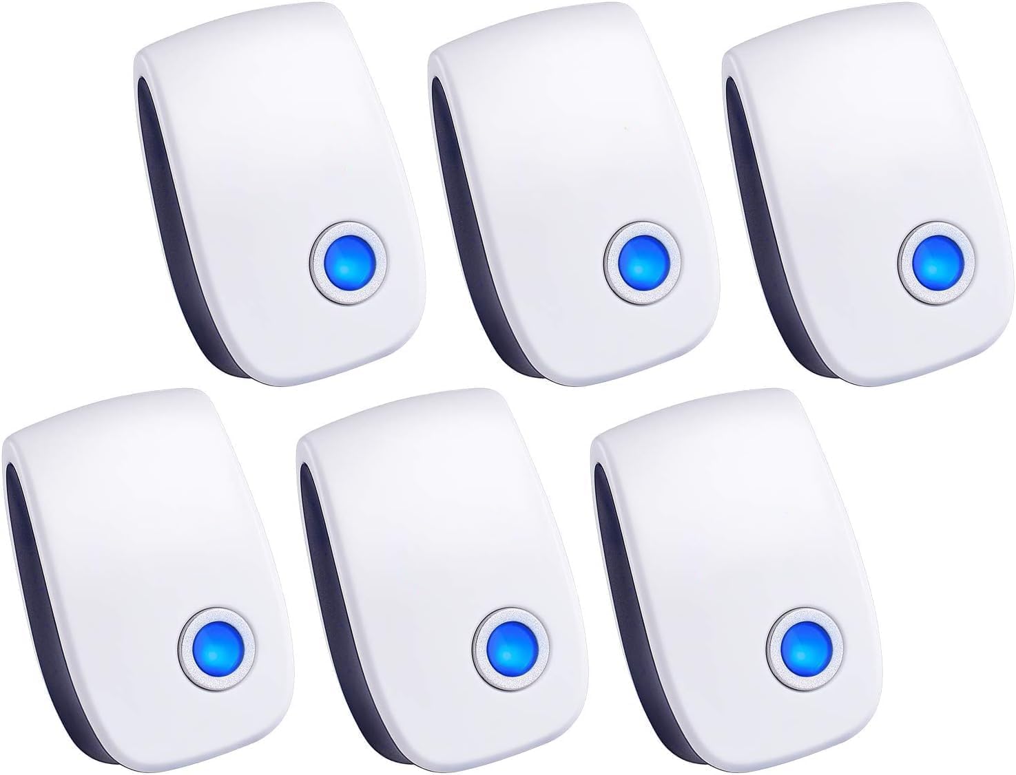 Ultrasonic Pest Control Repeller 6 Pack- Indoor Electronic and Ultrasonic Repellent, Pest Control for Bugs, Insects, Mice, Spiders, Mosquitoes