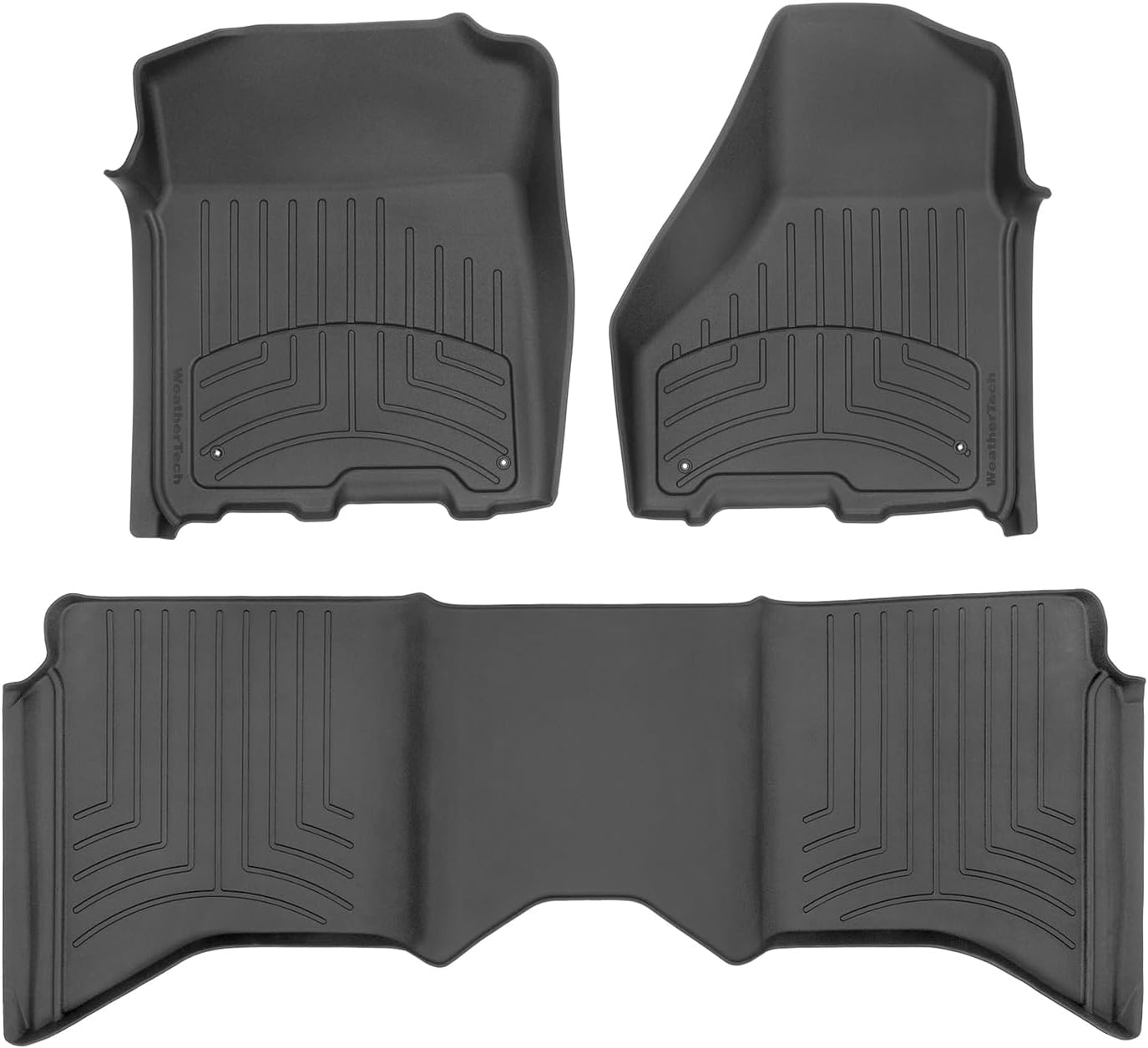 Weathertech FloorLiner HP Custom Fit Floor Mats for Dodge Ram Truck 1500, 2500/3500, 2500/3500-1st & 2nd Row (444781IM-442163IM), Black