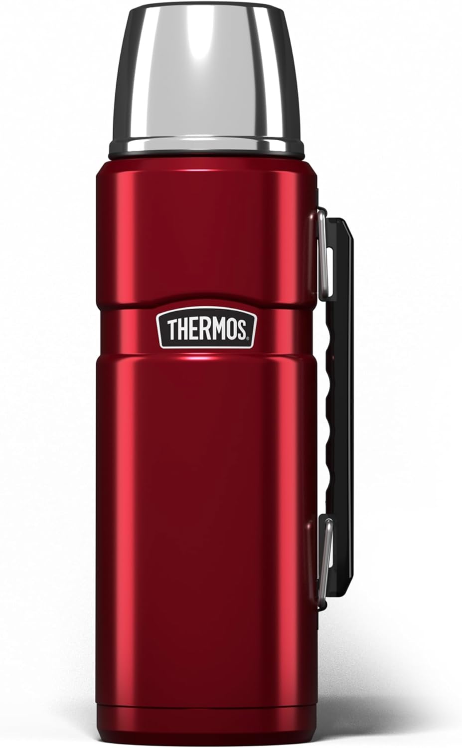 Thermos Stainless King 1.2L Multi- Purpose Thermos Flask - Original-Style Flask can be used as Travel Mug or Insulated Water Bottle for Daily Commute & Weekend Adventures – Red, 5- Year Warranty