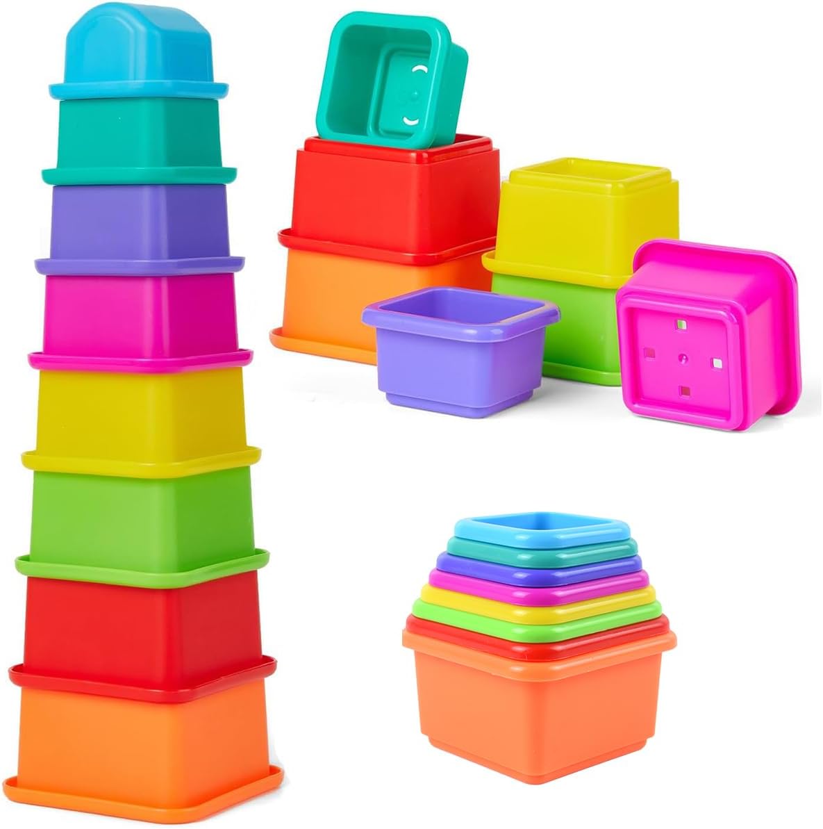 Baby Stacking Nesting Cups Toy, Montessori Toys for Toddlers 6+ Months