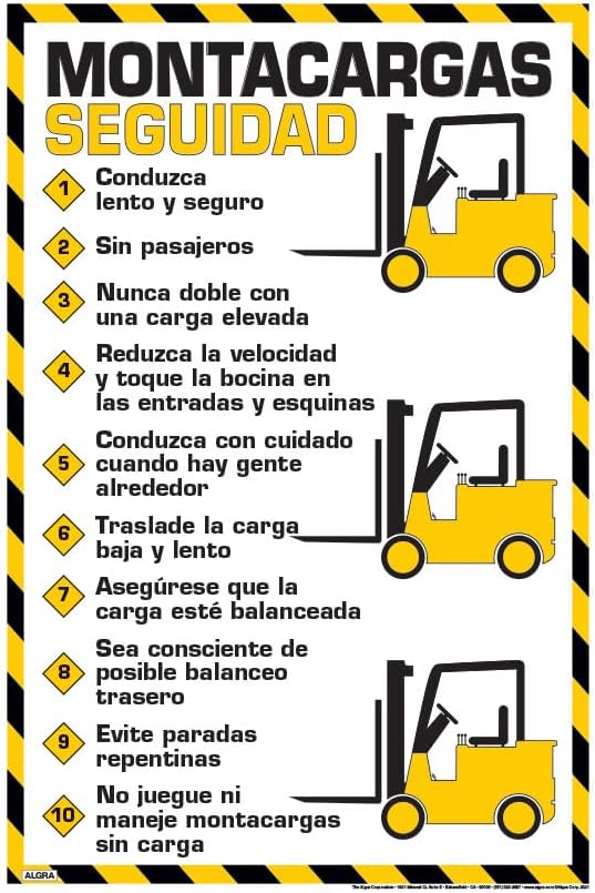 Forklift Safety Rules Poster (Spanish 18 x 24)