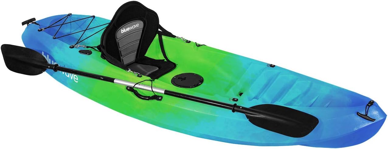 Bluewave Discovery "Toxic" Sit On Top Touring Kayak – Stable & Manoeuvrable – Deluxe Seat & Paddle Package
