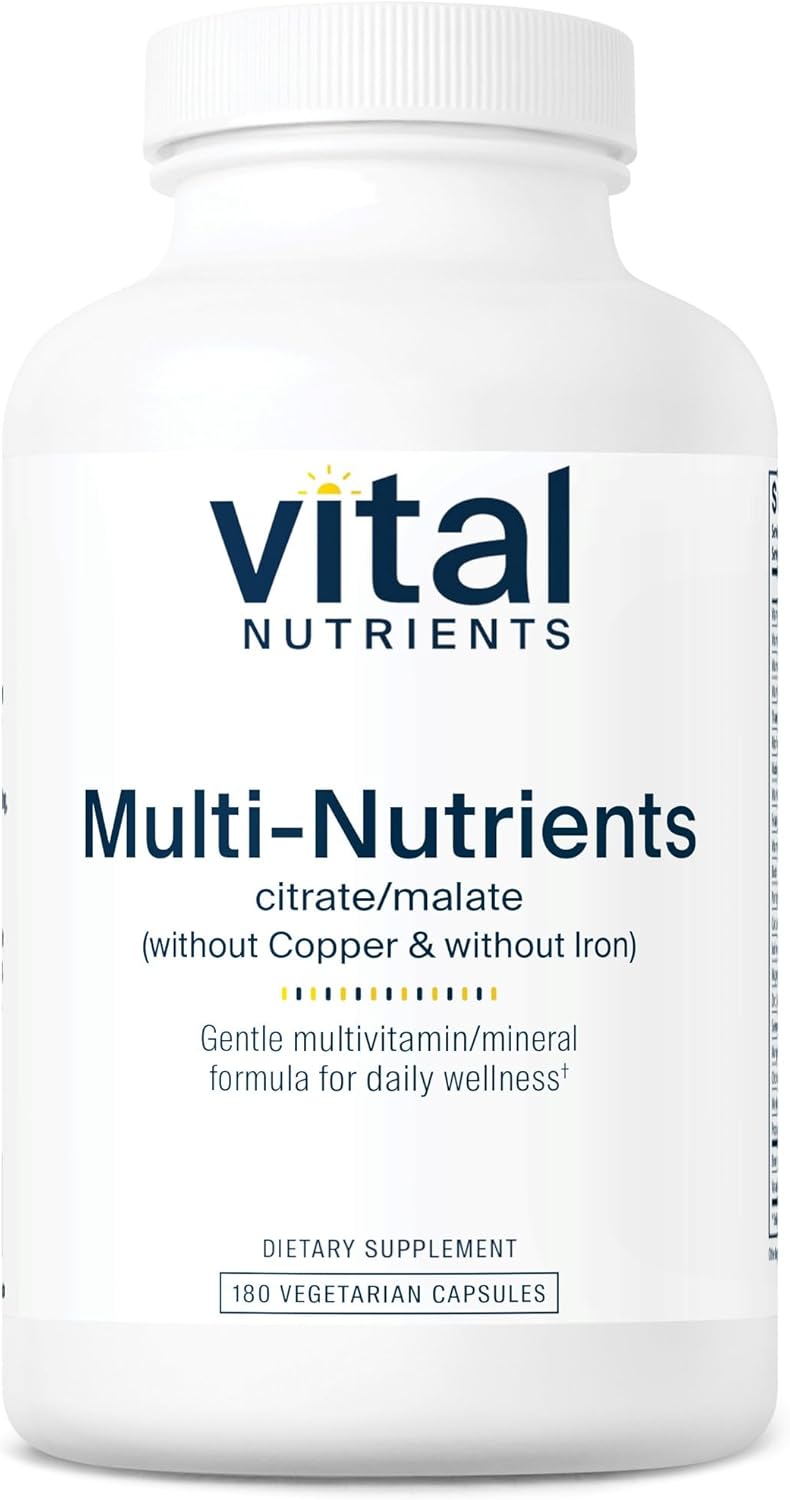 Vital Nutrients Multi-Nutrients 3|Vegetarian Multivitamin|Citrate/Malate Formula|Without Copper or Iron| Multi Vitamin, Mineral, & Antioxidant Supplement| Gluten, Dairy, Soy Free|Non-GMO|180 Capsules