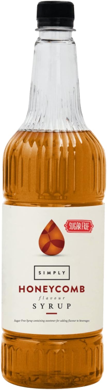 Simply Sugar Free Honeycomb Syrup, Low Calorie, Vegan & Nut Free Flavoured Syrup for Coffee, Cocktails & Baking (1 Litre)