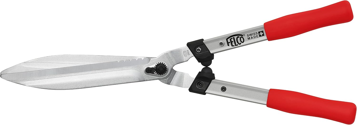 FELCO F250-57 Swiss Made Hedge Shears for Gardening – 22" Lightweight Precision Clippers for Shrub Trimming | Hedge Scissors | Trimmer Tool with Chromed Carbon Blades | I-Beam Handles