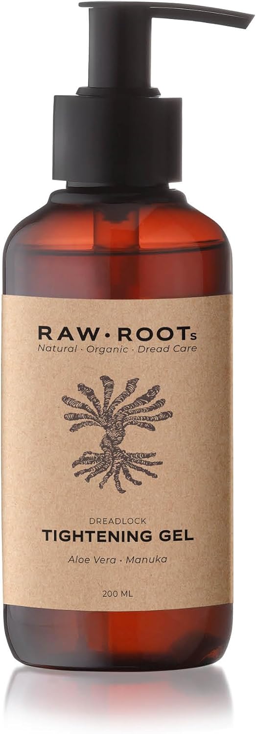 RAW ROOTs Tightening Gel 200ml - Natural Dreadlock Tightening Gel with Aloe & Manuka – Strengthens & Tightens Locs - Residue-Free & Vegan Dreadlock Locking Gel - No Silicones, Parabens, Sulfates