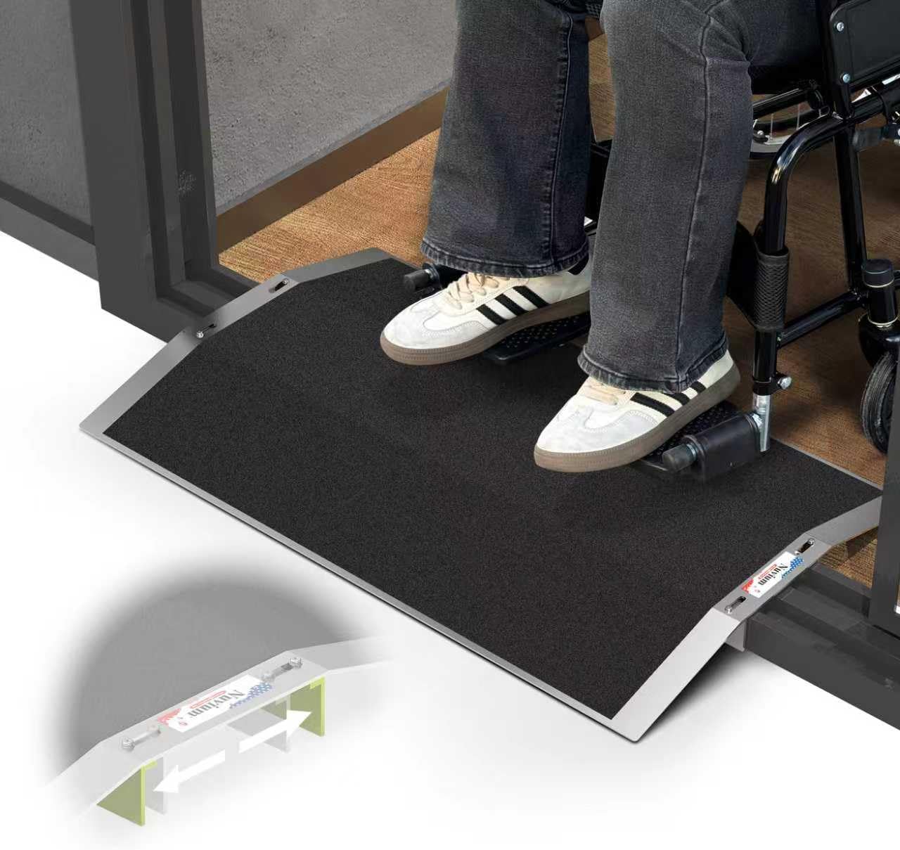 Bridge Threshold Ramp for Doorways, 27.6 x 17 in, 1.6 in High