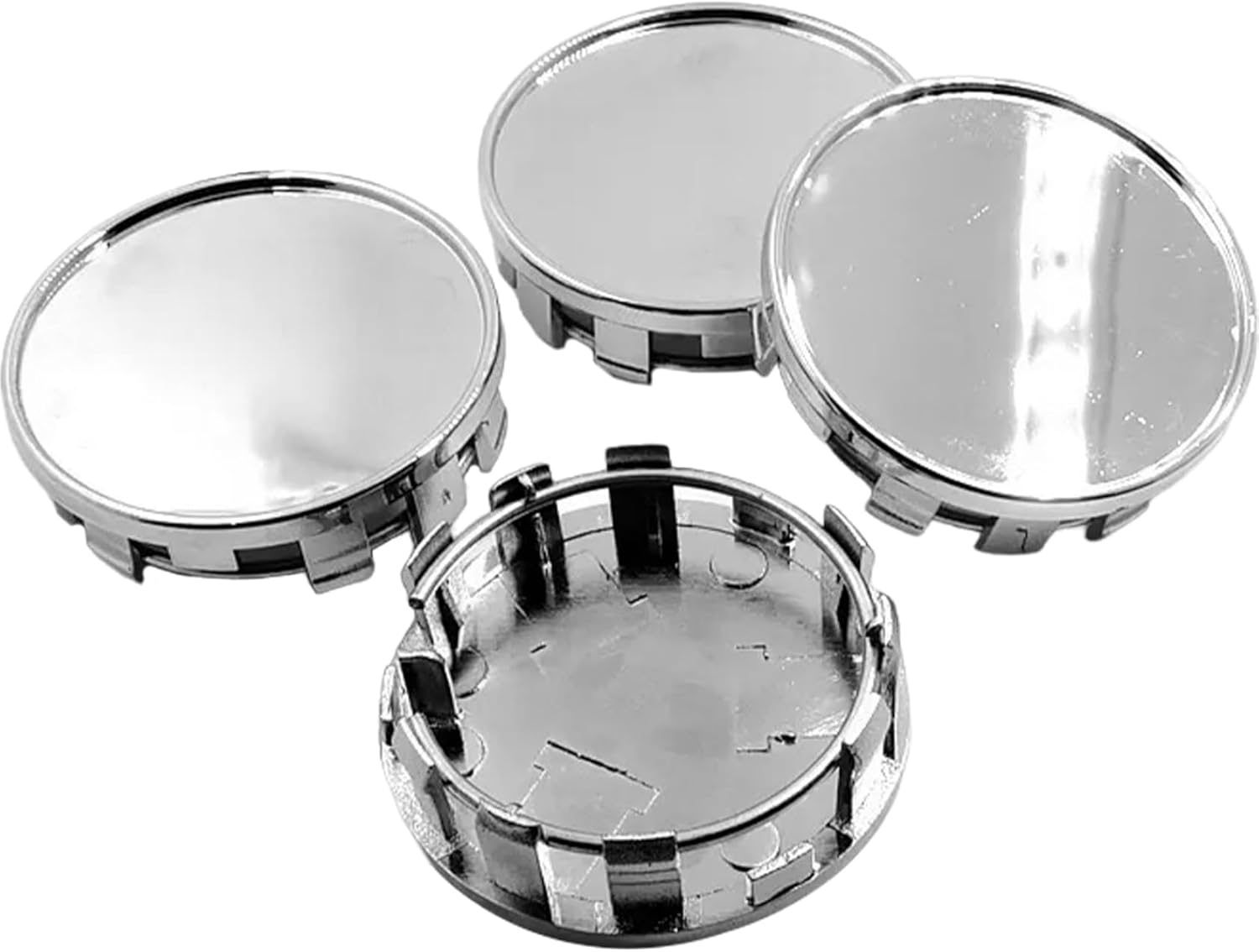 4Pcs Wheel Center Caps, 54mm ABS Car Wheel Center Caps, Multifunctional Universal Practical Trailer Hub Cover Replacement, Silver