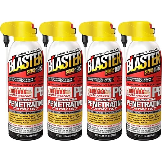 (4 Pack) PB-B'laster Penetrating Oil | 11 oz, Rust Penetrant and Prevention, Anti-Corrosion for Rusted Bolts, 11 Oz Each Can