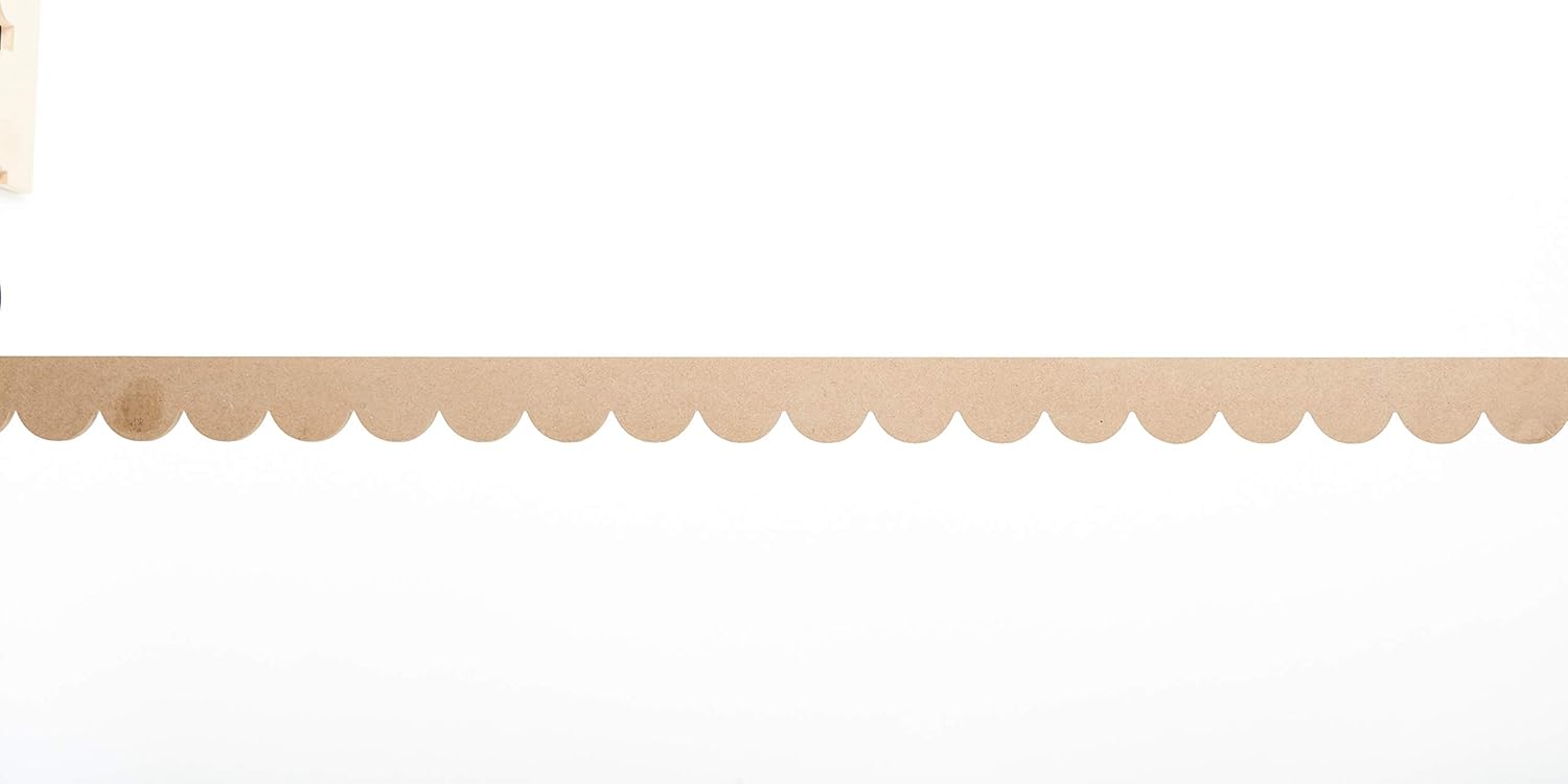 Camilla Hampton Interiors Louli - Decorative Scalloped Wood Edging Trim - Moulding for Interior & Exterior Use - 4.9cm x 97.8cm