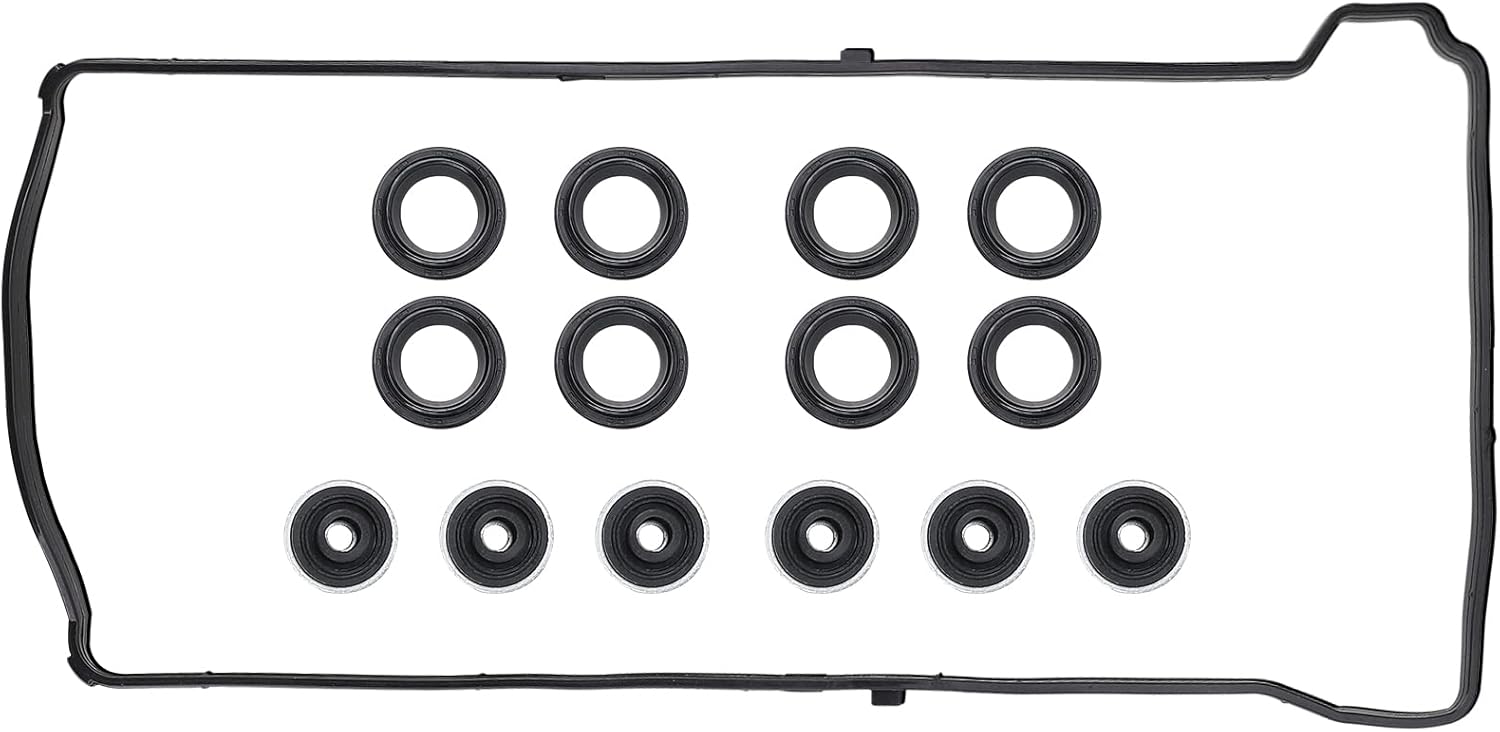 Valve Cover Gasket Set - Compatible with 2.0L 2.3L 2.4L 2002-2015 Honda Accord, Civic, CR-V, Element, Crosstour, Acura CSX, ILX, RDX, RSX, TSX - Replace VS50614R, 12341-R40-A00
