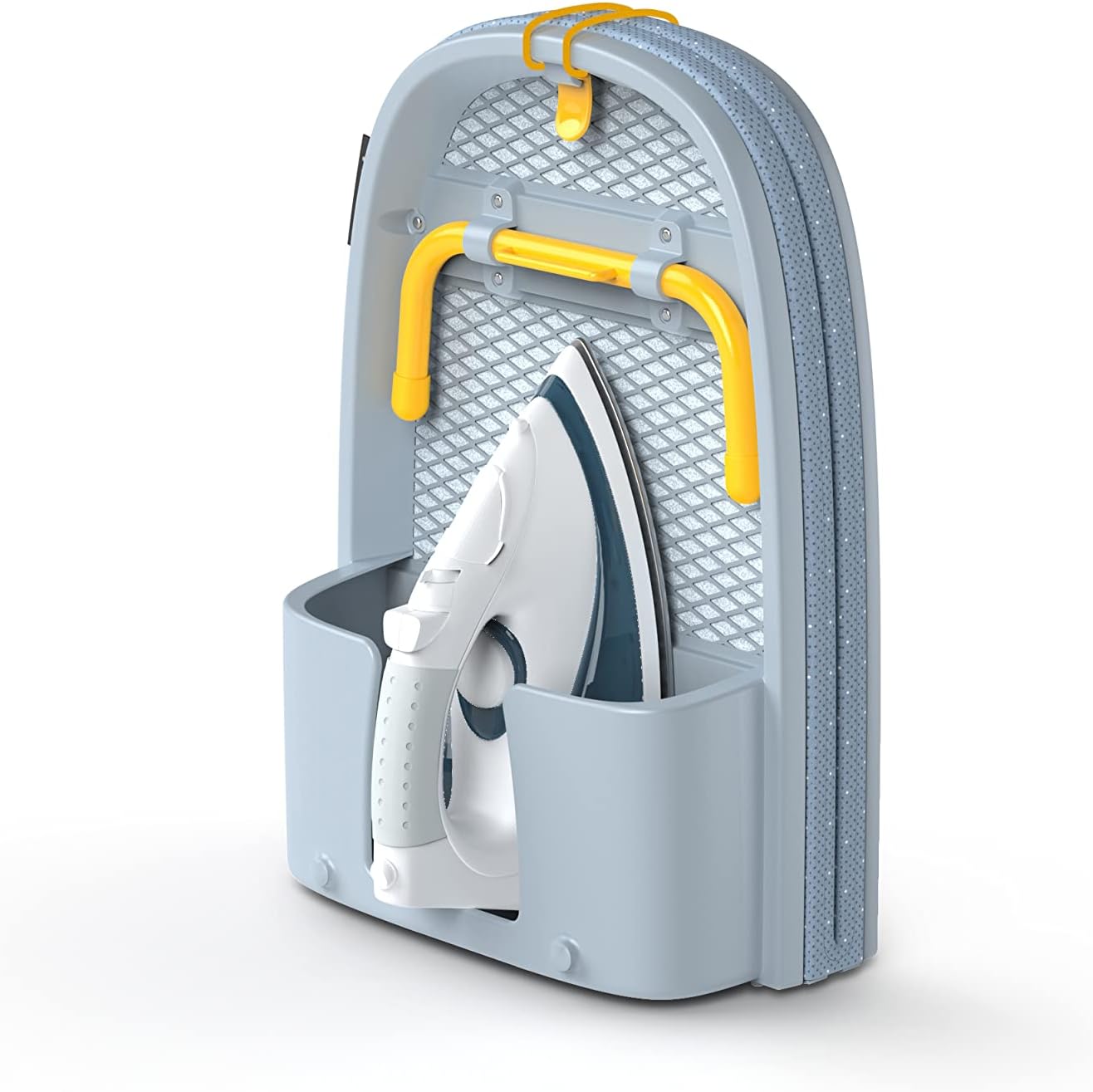 Joseph Joseph Folding Tabletop Ironing Board with Iron Holder, Compact, Space-Saving, Grey/Yellow