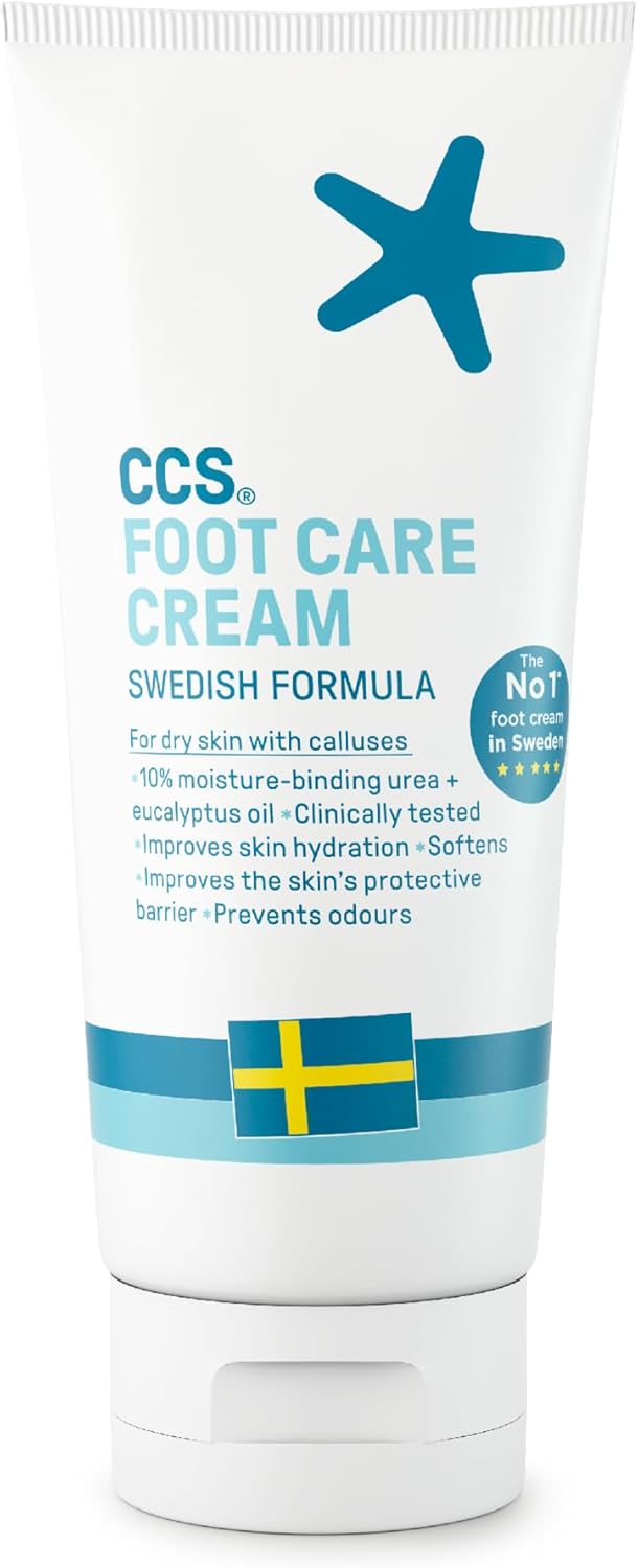 CCS Professional Foot Care Cream 175 ml - Moisturise and Protect Dry and Callused Feet, Contains 10% Urea and Eucalyptus Oil, Clinically Tested, Suitable for Diabetics