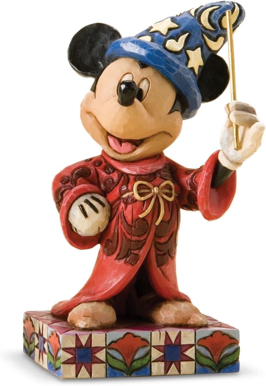 Enesco Disney Traditions Collection by Jim Shore Sorcerer Mickey Mouse Holding Wand Figurine- Resin Hand Crafted Painted Fantasia Collectible Disney Figurines Decorative Home Decor Statue, 4.2 Inch