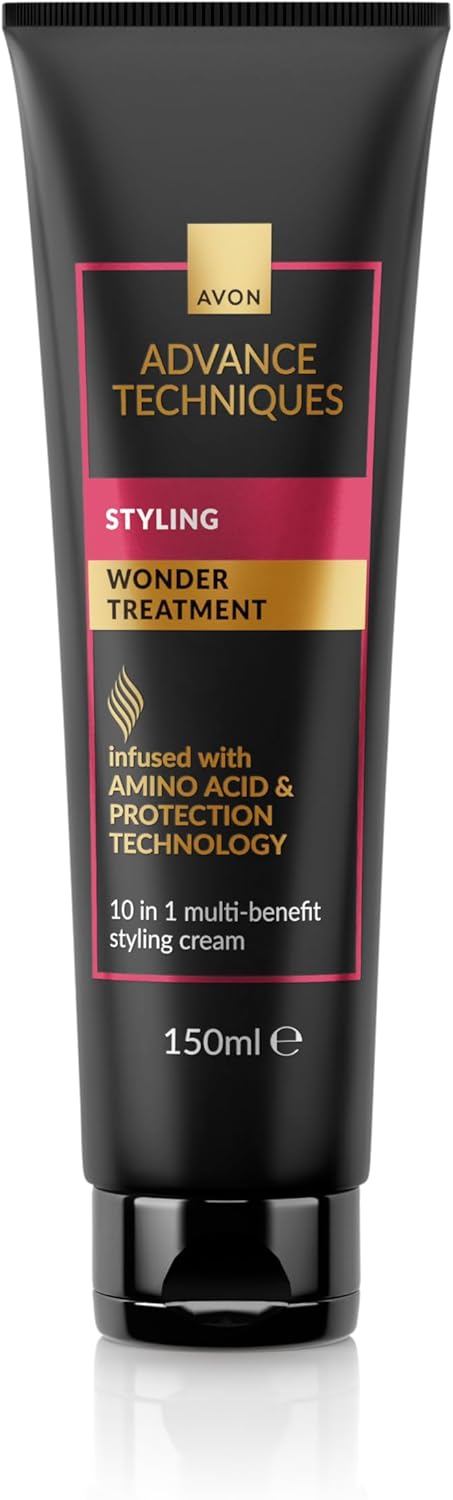 Avon Advance Techniques 10-in1 Wonder Treatment Styling Cream 150ml, Prime Hair for Easier Styling, Salon Results an Home, Cruelty Free