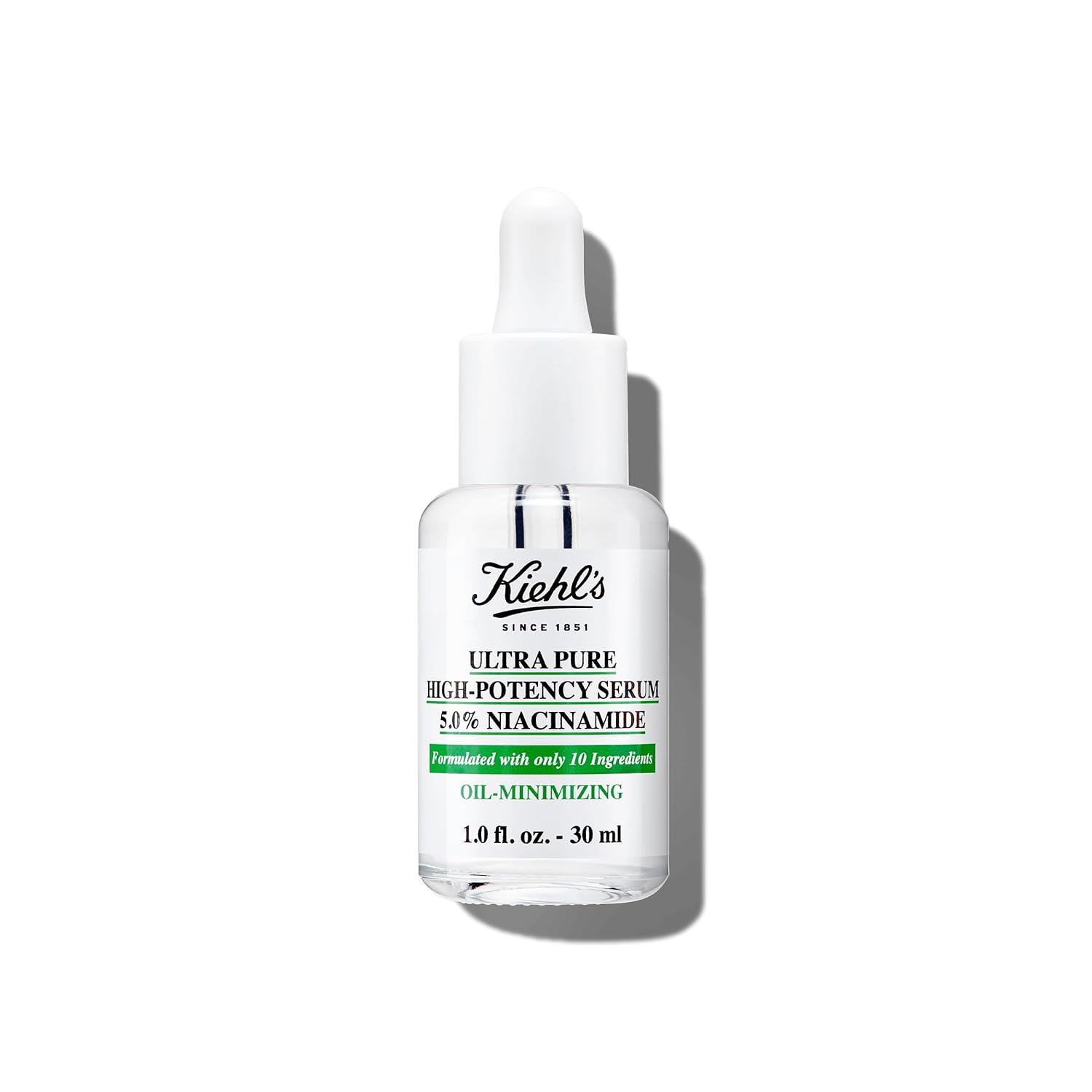 Kiehl's Ultra Pure High-Potency 5.0% Niacinamide Serum, Concentrated Face Serum for Oily Skin, Reduces Excess Oil and Shine, Helps Minimize Imperfections for a Natural Glow, Paraben-Free - 1 fl oz