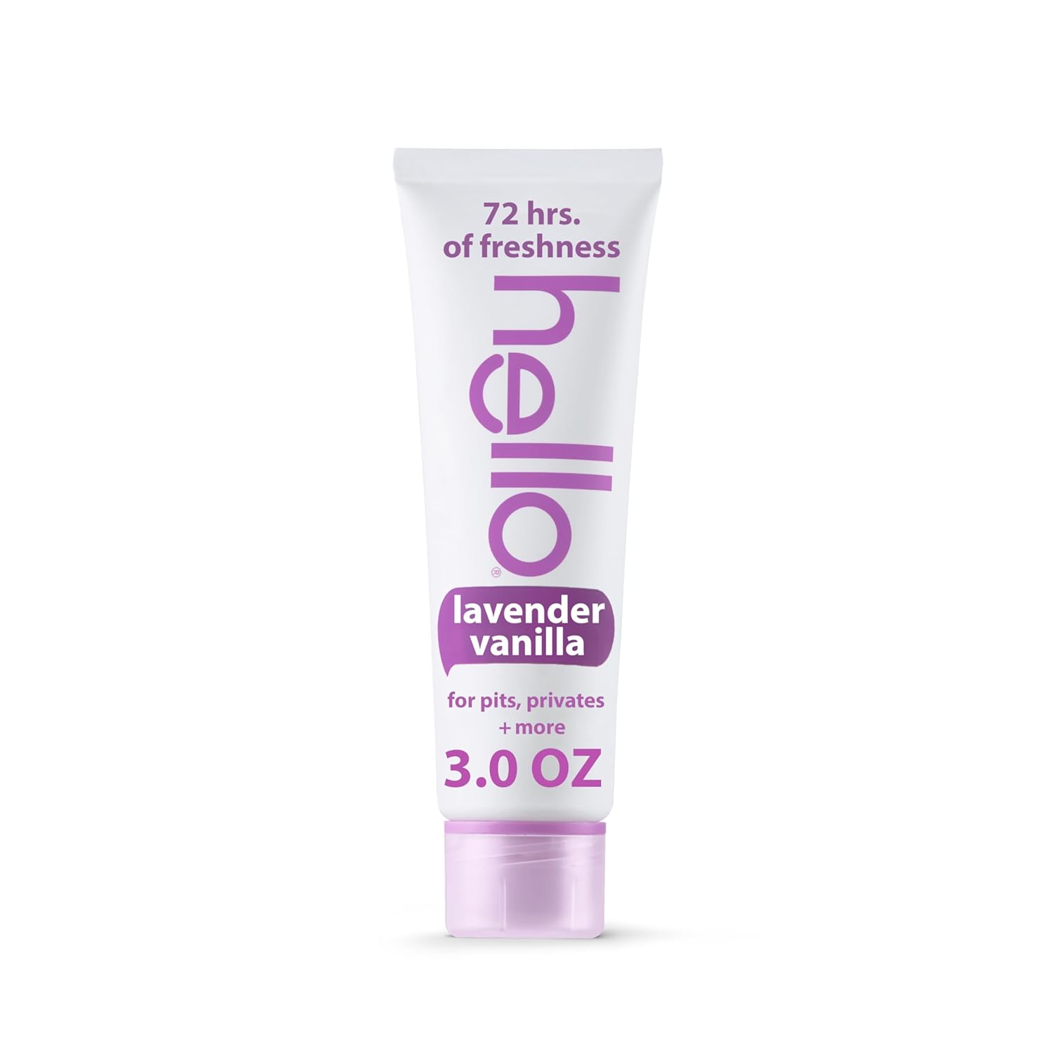 hello All Over Lavender Vanilla Whole Body Deodorant Cream, Aluminum Free Deodorant Cream for Pits, Privates + More, Offers 72 Hours of Freshness, Safe for Sensitive Skin, Vegan, 1 Pack, 3 Oz Tube