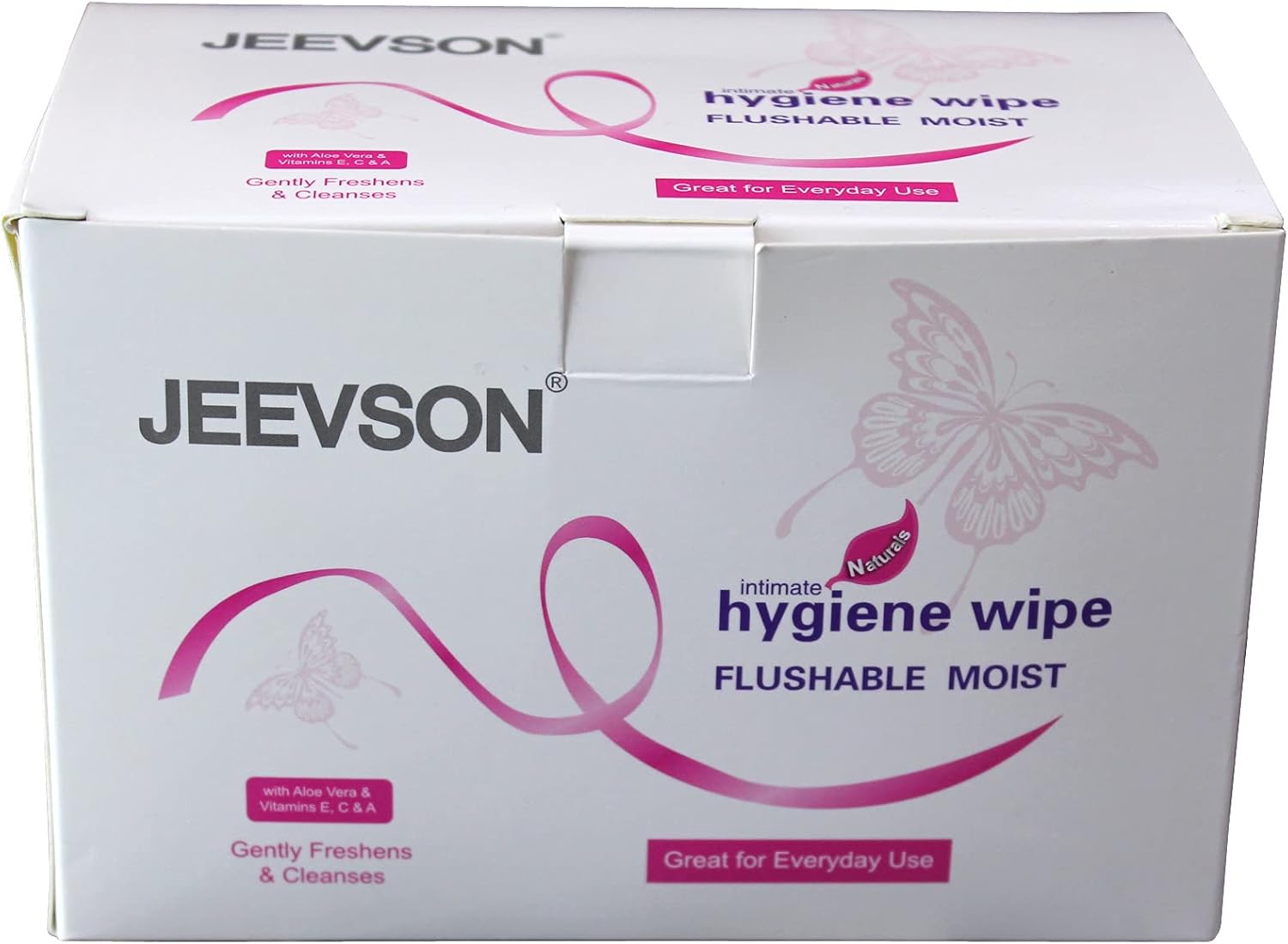 Jeevson Individually Wrapped Flushable Intimate Wipes-Excellent for Travel (1 Box)