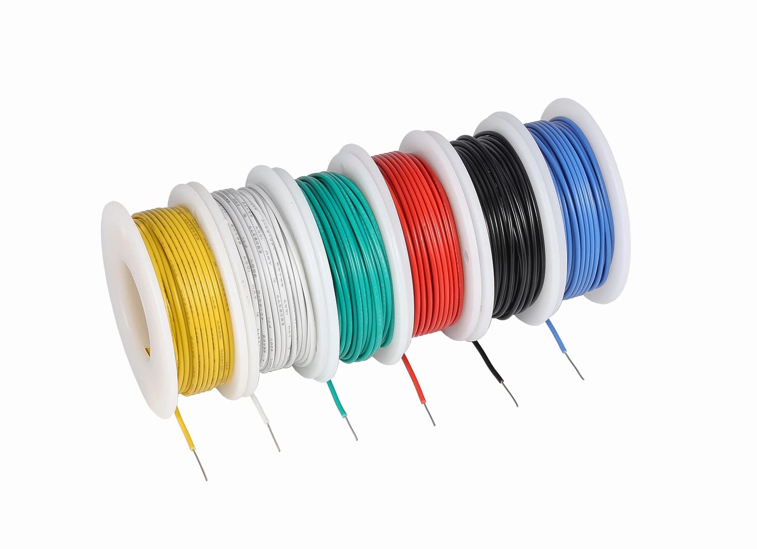 30 awg Wire Solid Core Hookup Wires-6 Different Colored Jumper Wire 100ft or 30m Each, 30 Gauge Tinned Copper Wire PVC (OD: 0.60mm) Hook up Wire Kit