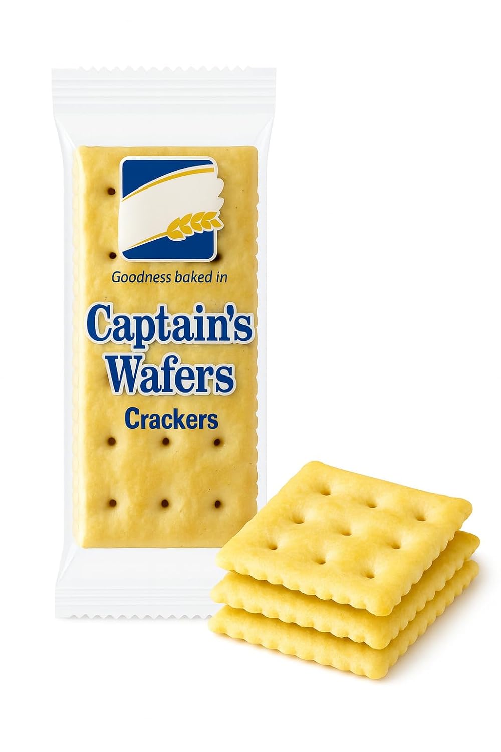 Wafer Crackers – 50 Count Box, Individually Wrapped Single Serve Packs, Light & Crispy Snack Crackers for Soups, Salads, Lunchboxes, To Go, Portion Control, Bulk Pantry Staple