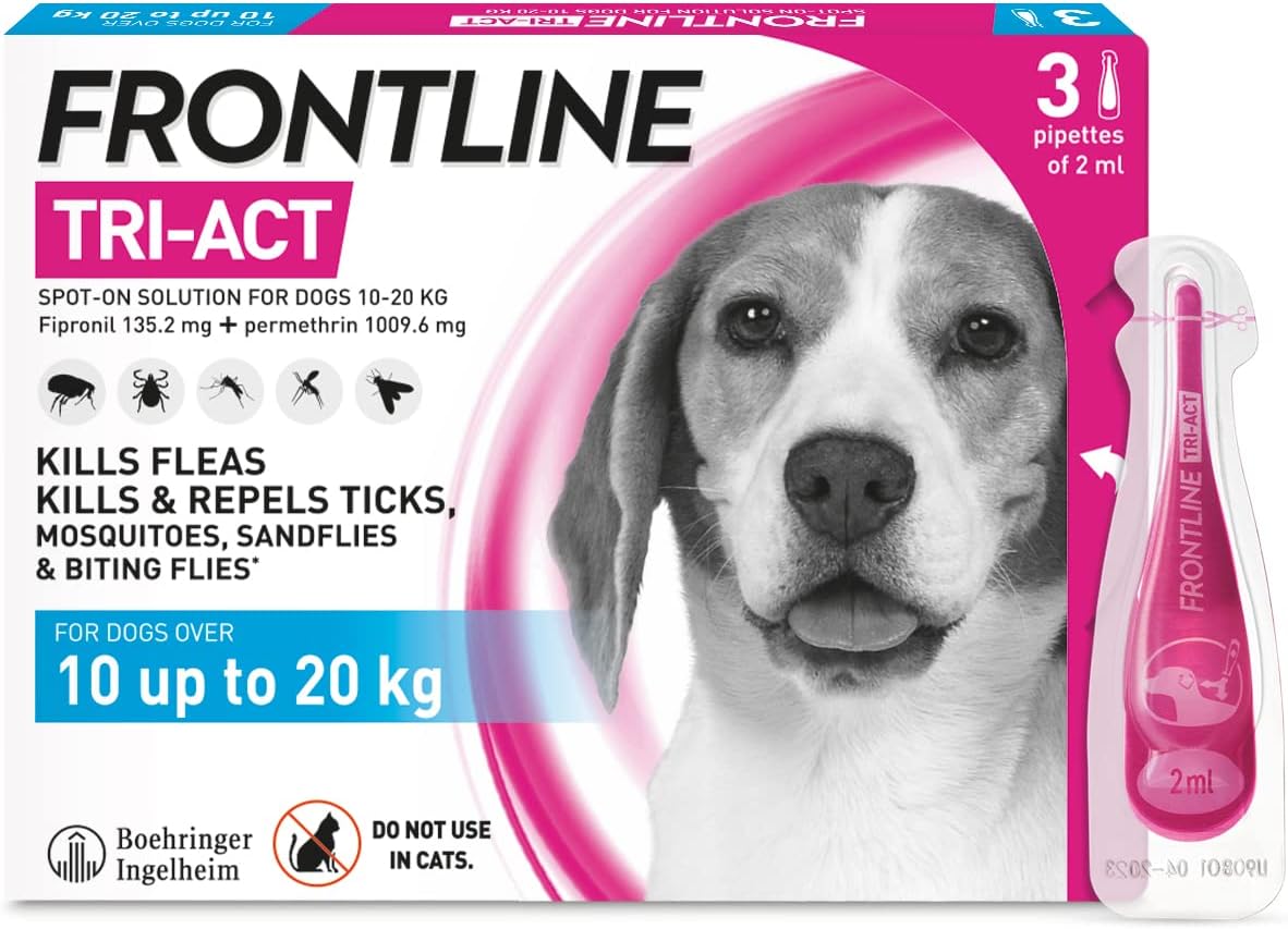 Frontline Tri-Act Spot-On Flea Treatment For Dogs 10-20kg