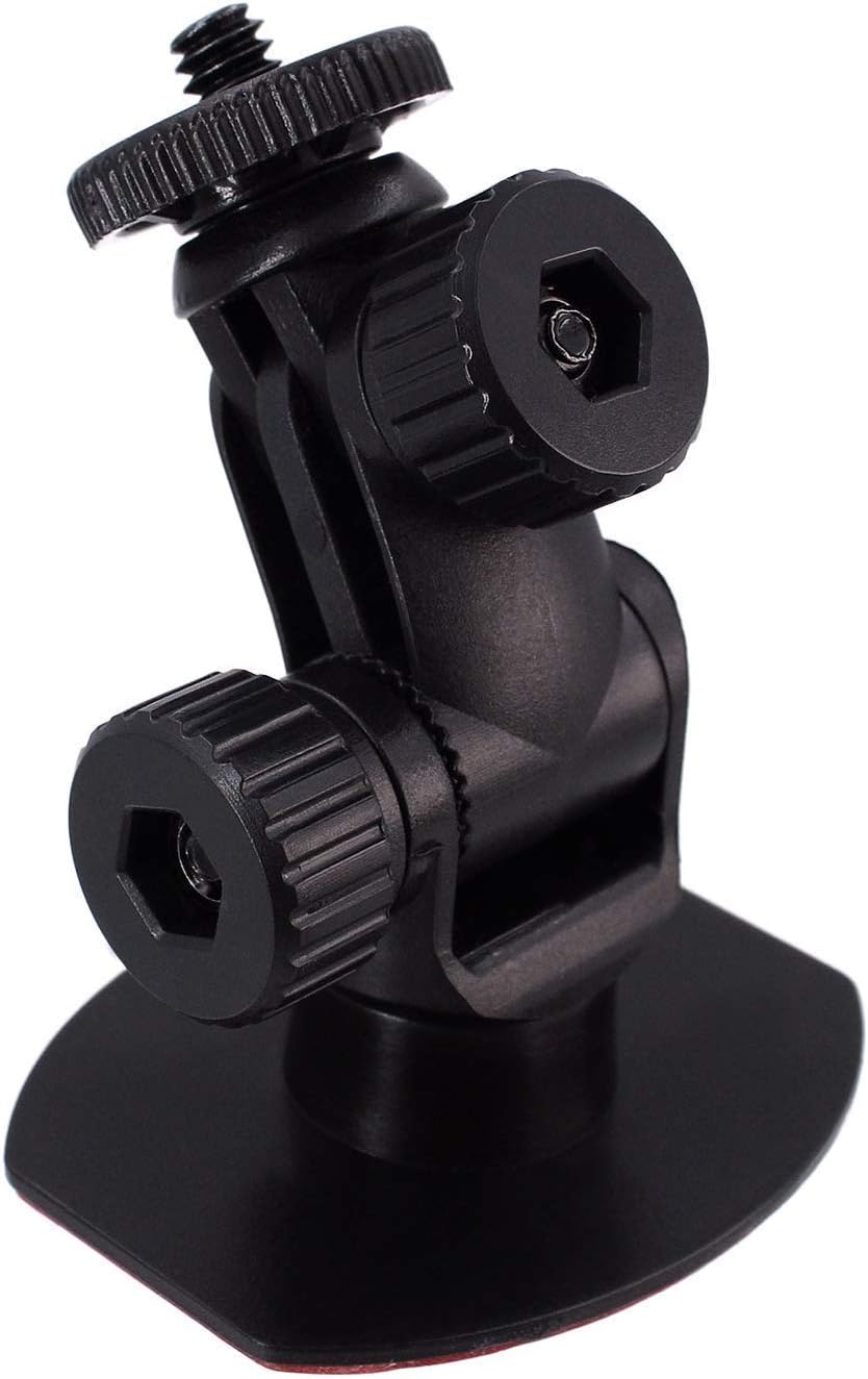 CH114 1/4"-20 Thread Car Camera Mount Holder Compatible with 3M Double-Sided Adhesive Base - Universal Car Dash Cam Tripod Permanent Windshield/Dashboard Holder Fits Sony/Ricoh/HP/GoPro/Oculus
