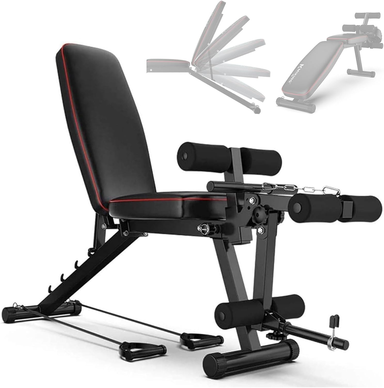 GSKJJT Weight Bench Utility Sit Up Incline Decline Flat Press 440lb/200k Back Extension Machine Adjustable for Hyper Back Extension