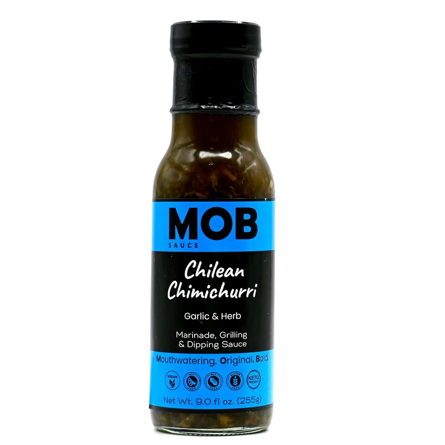 MOB Sauce Chilean Chimichurri – Award Winning Garlic & Herb Marinade Grilling & Dipping Sauce that’s Vegan, Gluten-Free, Keto-Friendly with Natural Ingredients Free of Preservatives – 9 fl oz