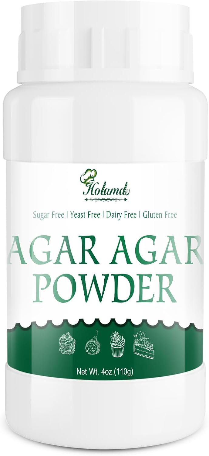 110g Agar Agar Powder, 100% Pure Vegan Gelatin Substitute, Food Grade Agar Thickener for Making Candies, Cooking Jellies, Jams and Petri Dishes, Rich in Dietary Fiber Gelatin Stabilizer, Gluten-free