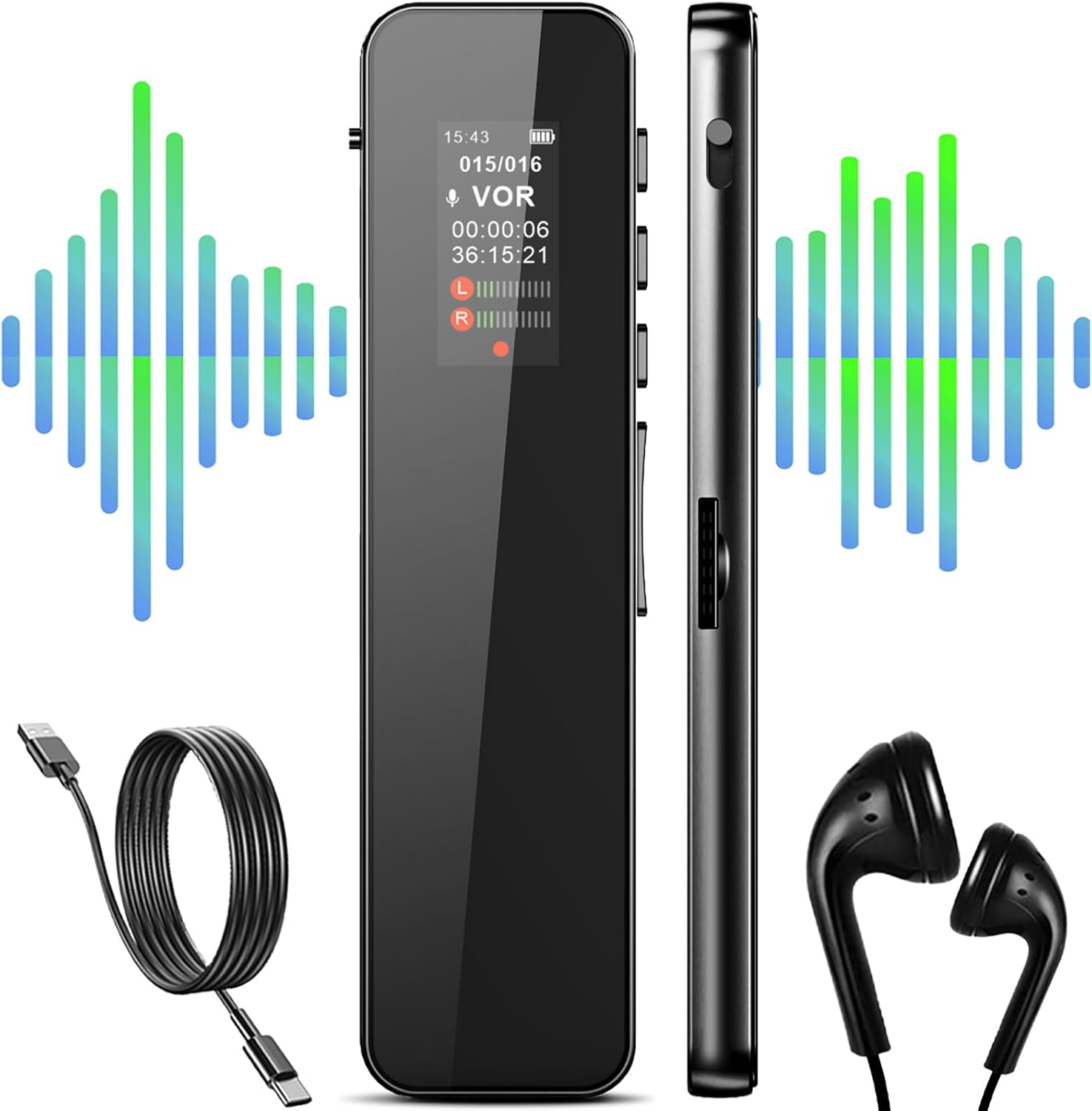 Digital Voice Recorder-68GB Voice Activated Recorder with Playback,Ultra-Thin Tape Audio Recorder,Portable Recording Devices for College Lecture with Password