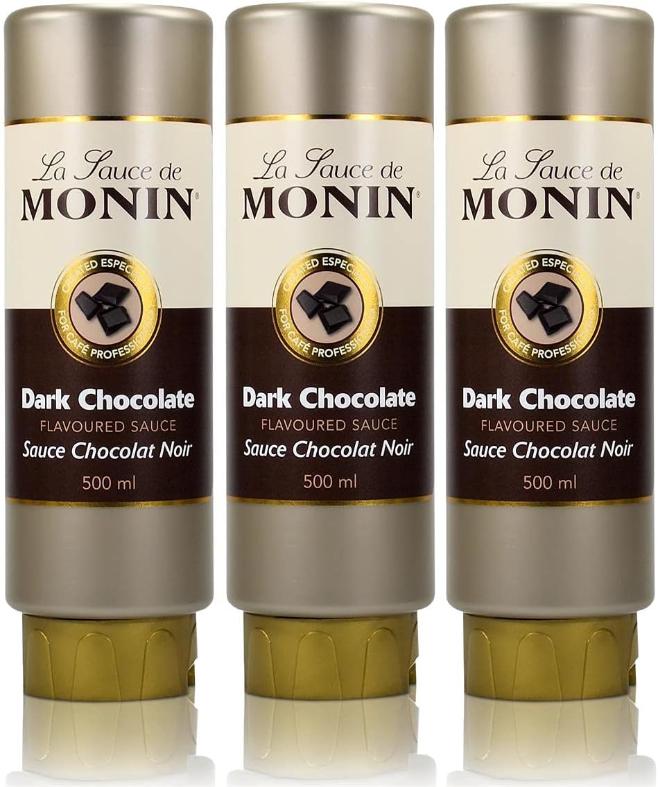 3 x Monin dark chocolate sauce 500 ml - darkChocolate flavoured sauce