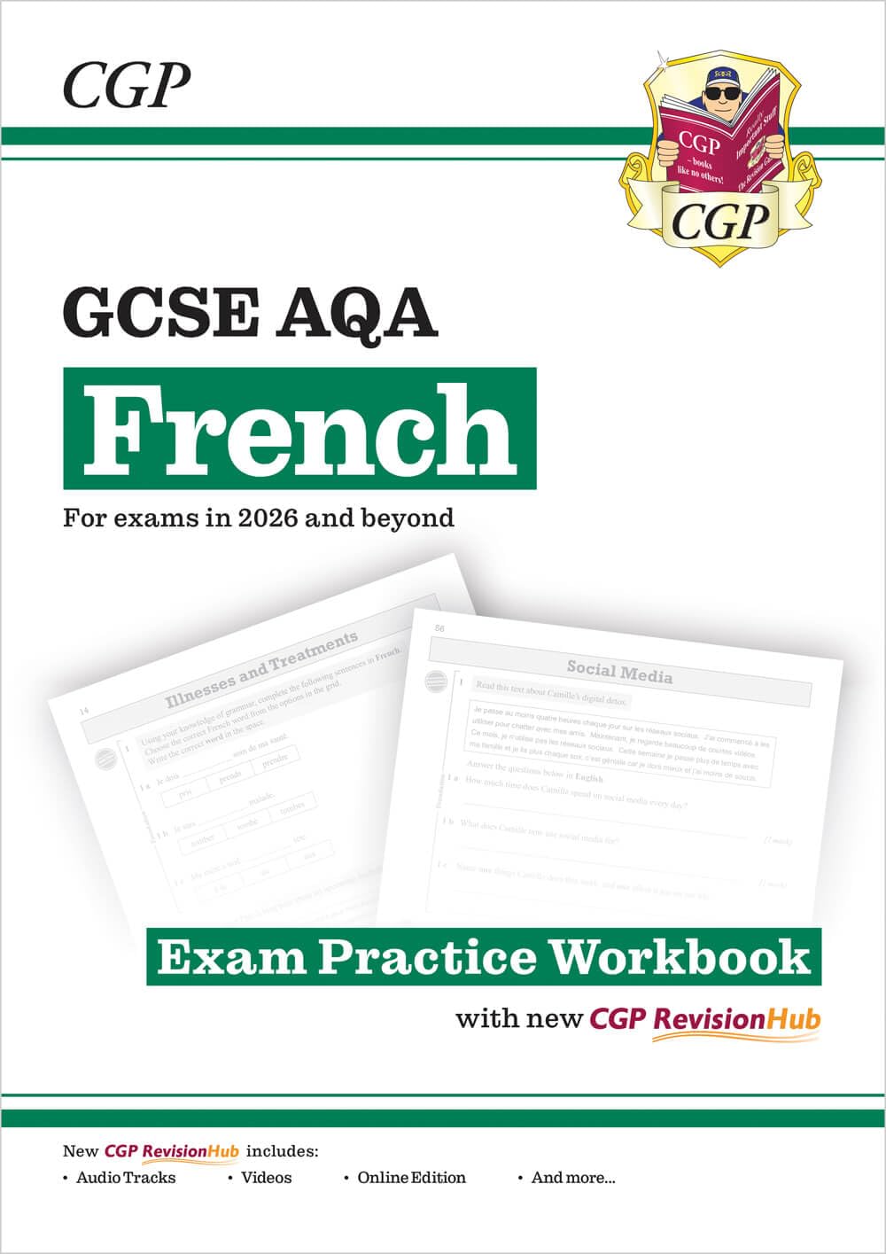 New GCSE French AQA Exam Practice Workbook with CGP RevisionHub (for exams from 2026): Includes Audio & Online Tests