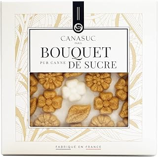 Canasuc Paris, Bouquet de Sucre, Pur Sucre de Canne, Assorted 84 MINI Molded Floral Sugars, Imported