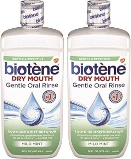 Biotene Moisturizing Oral Rinse,Mild Mint, 16 Fl Oz (Pack of 2)