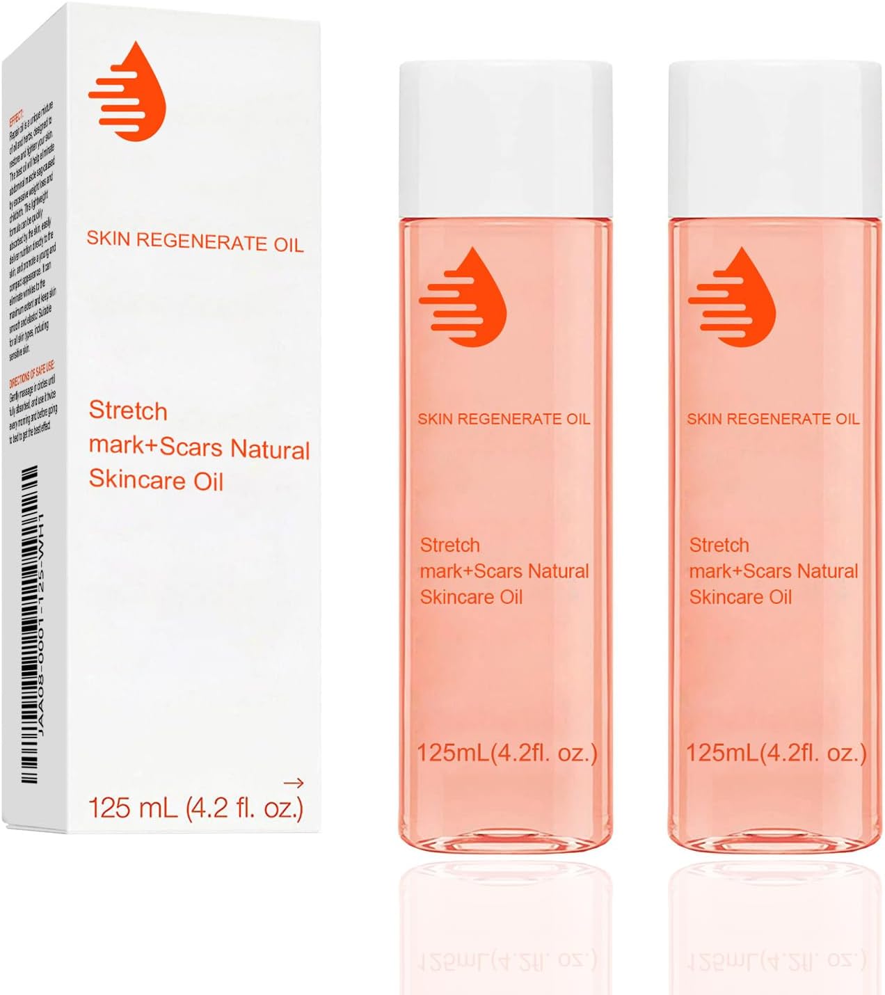 2 Pack Stretch-Mark Scar Treatment Oil, Collagen Boosting Firming & Lifting, Remove Stretch Marks, Improves Treat of Scars, Hydration & Moisturizing for All the Body - 125ml x 2