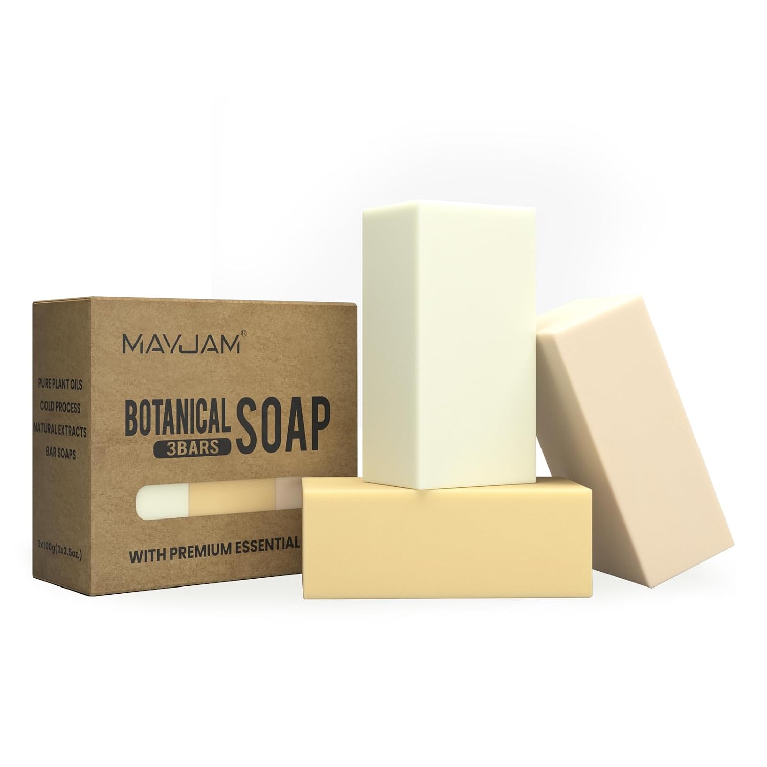 Cleansing Soap Bar Set Gift, Clary Sage Moisturizing Luxury Soap Bar, Handmade Bath Soap for Women Men for All Skin Type, Natural Fragrance Face Wash Soap Smooth Cleanses Skin 3.5 oz x 3 Pack