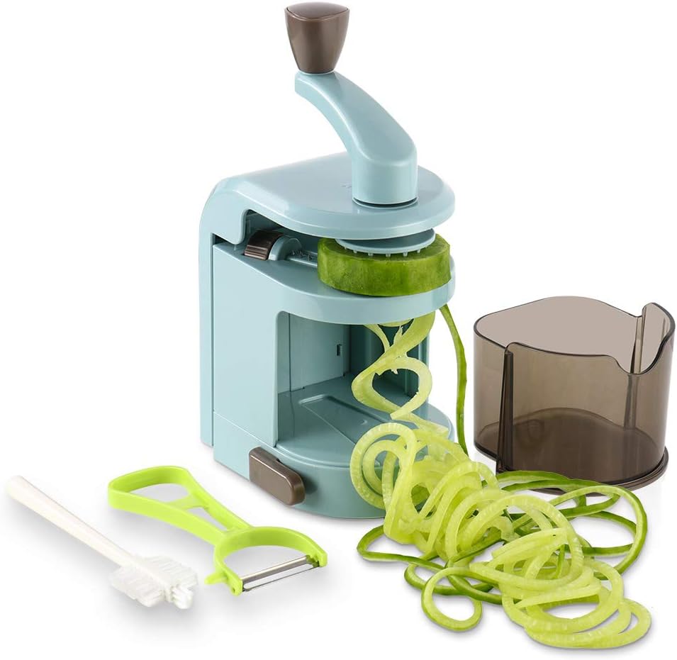 Ourokhome Vegetable Spiralizer Zucchini Noodles Maker – 4 Built-in Spiral Slicer Blade for Veggie Spaghetti Paste