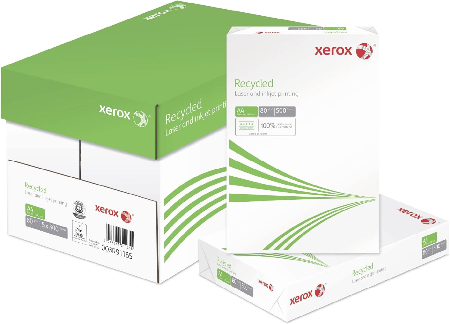 Xerox Recycled A4 210x297mm 80gsm 500sh/RM 5rm/BX, Off White (003R91165)