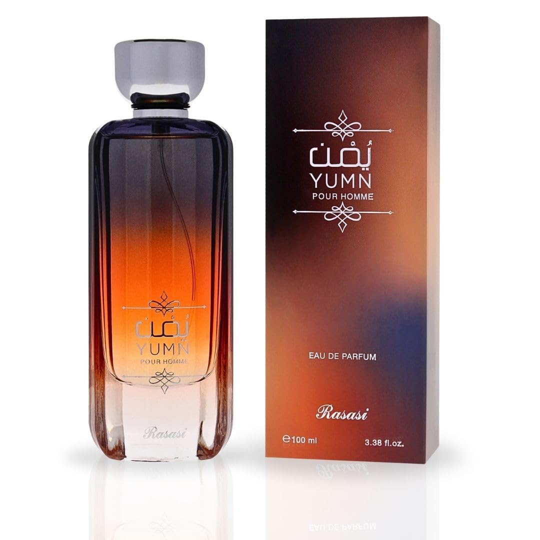RASASI Yumn Eau De Parfum Men Spray 100ML (3.38 OZ) Arabian Perfume for Men Warm Spicy And Refreshing Fragrance, Long Lasting Perfume For Men, Captivating And Luxurious Masculine Scent