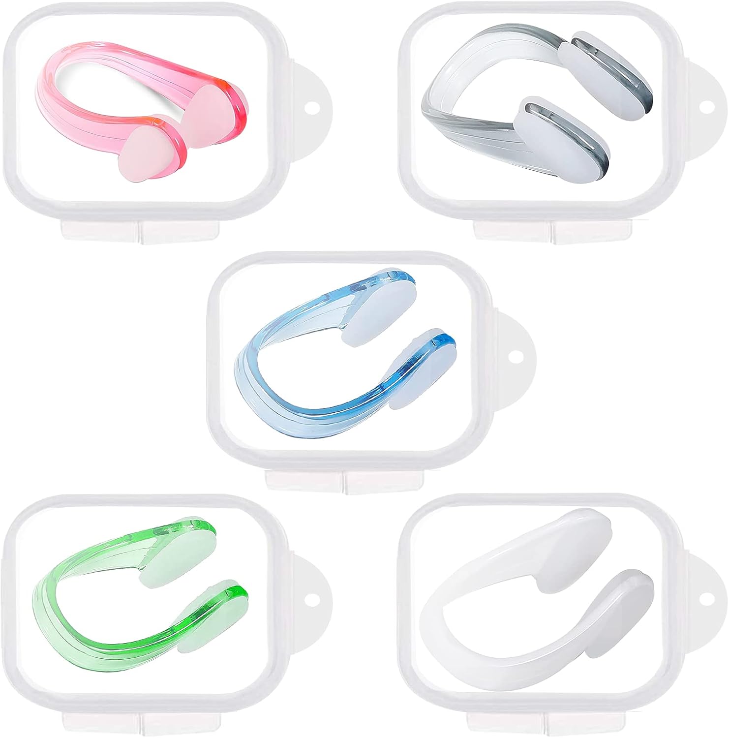 Karjiaja 5 PCS Swimming Nose Clips Silicone Nose Plugs Swim Nose Grip Nose Pegs Swimming Nose Protectors For Adult Kids Child Women Men Swimming Water Sports Pool