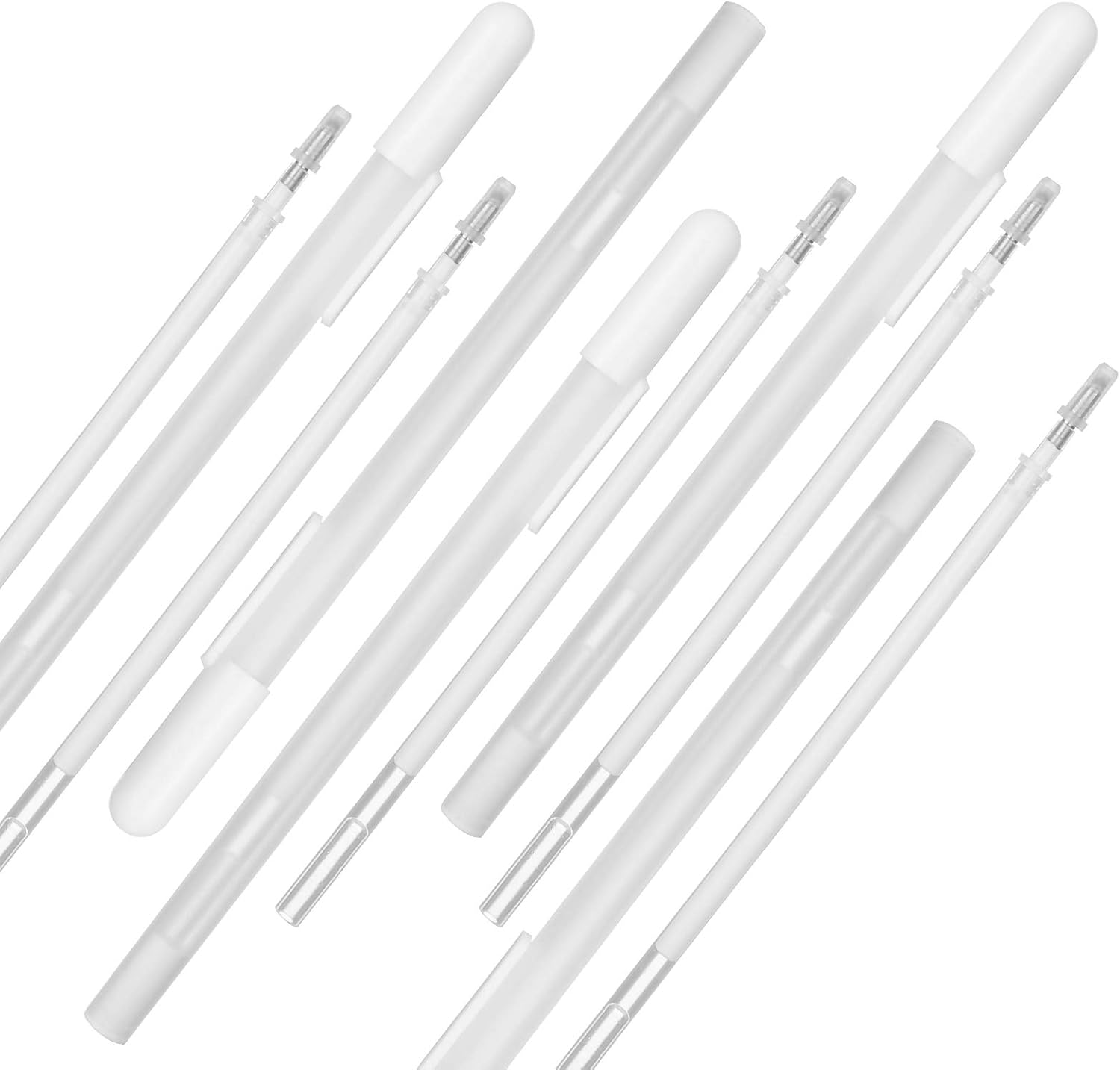 Popuppe 10 Pcs White Gel Pens Set, White Line Drawing Pen 0.8mm Fine Point Gel Pen Set Sketching Pens Highlight Pens for School Artists Dark Papers Art Design Supplies(5 Pens & 5 Refills)