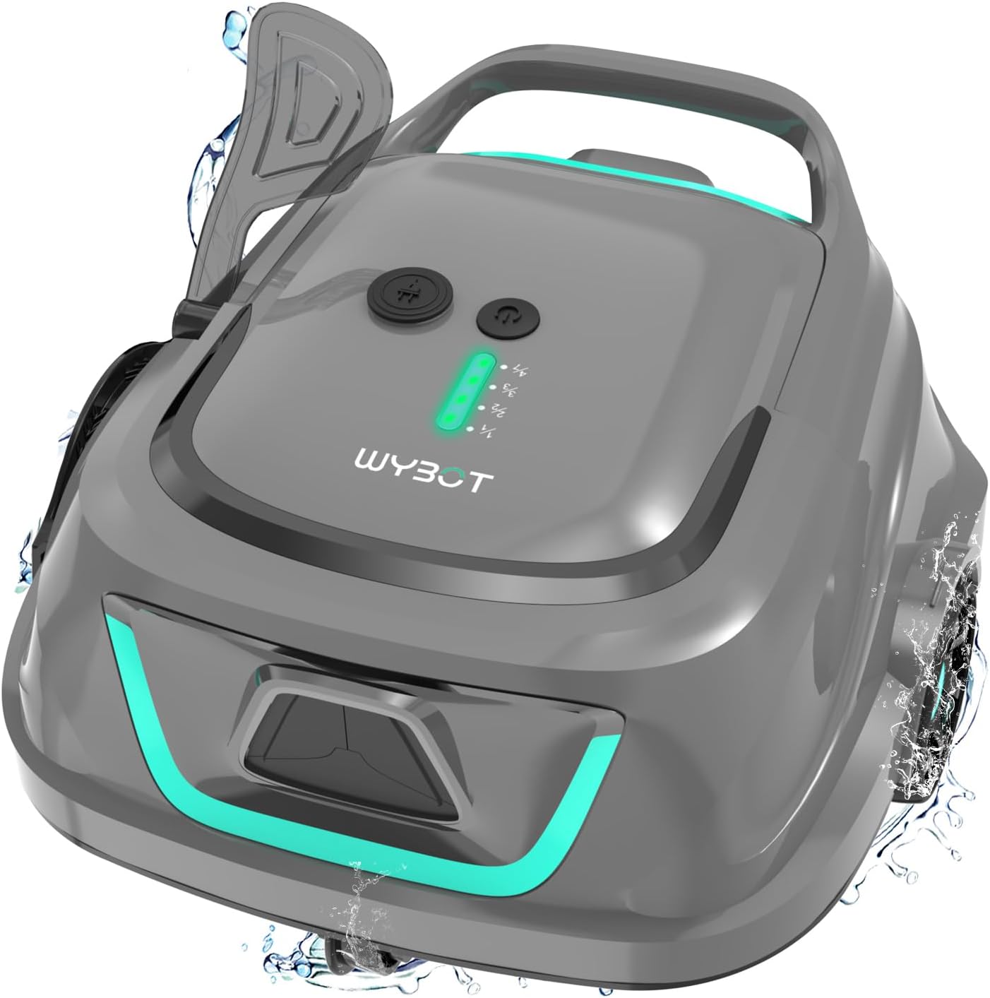 (2025 Upgraded) WYBOT A1 Cordless Pool Vacuum Up to 120 Mins Runtime, Robotic Pool Cleaner with Dual Filters, Ideal for Flat Above Ground up to 1076 Sq.ft Sq. Ft. (Green Black) (Deep Grey Green)