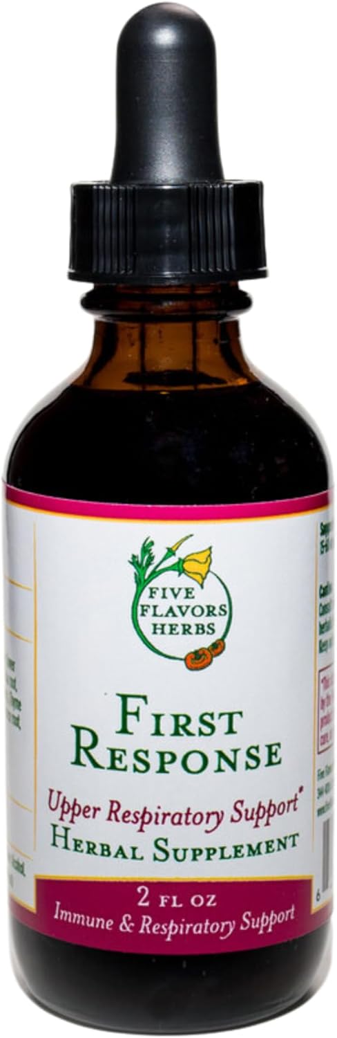 First Response Tincture - for Seasonal Discomfort, Upper Respiratory Support, Healthy Lungs, Immune System Support, Elderberry, OSHA, Yarrow, Herbal Supplement - 2 Fl Oz